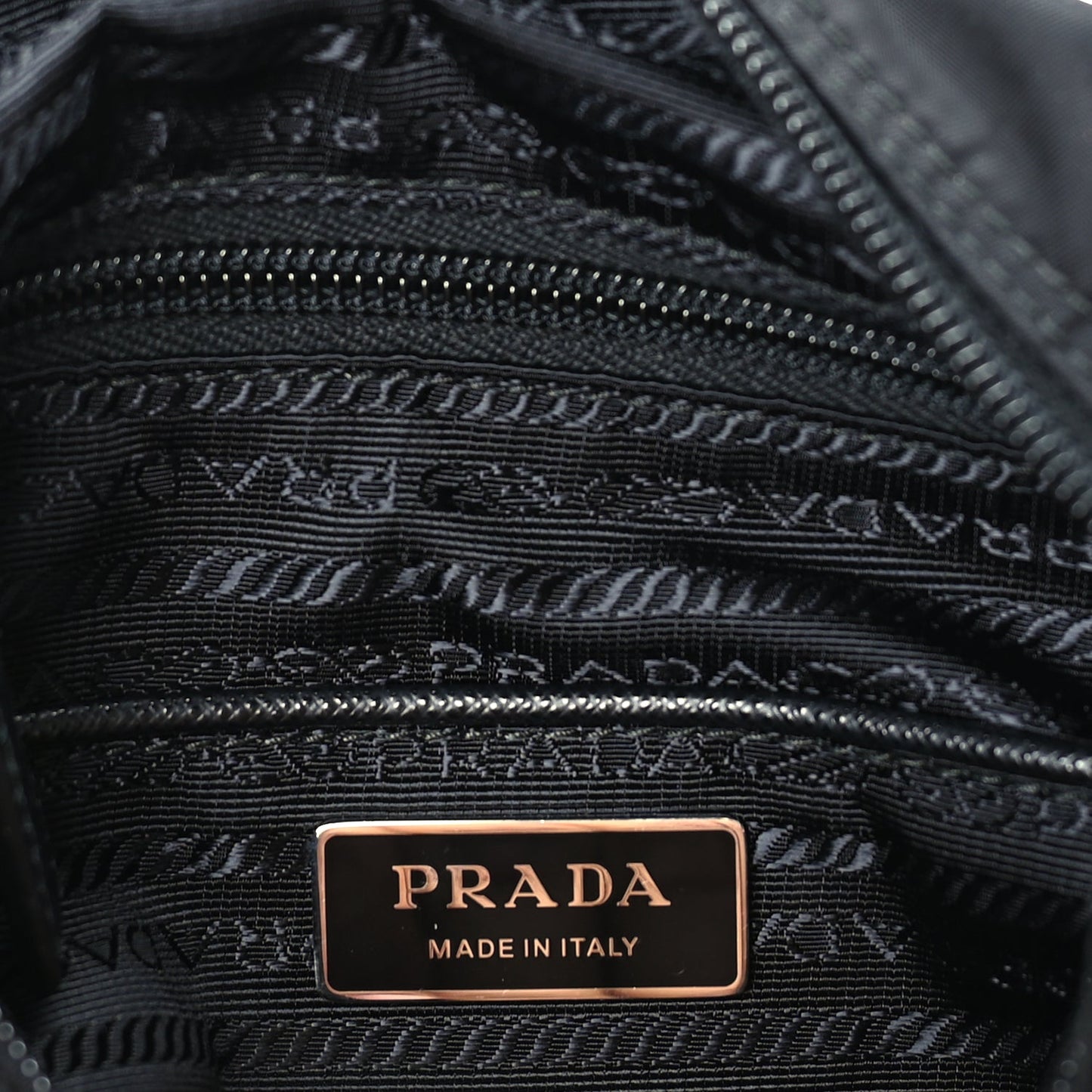 Prada Re-Nylon Vela Saffiano Pocket Single Buckle Messenger Shoulder Bag  Black