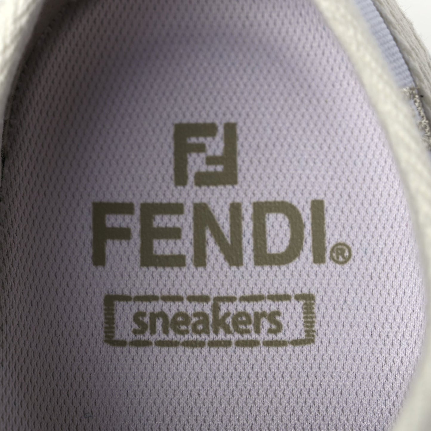 Fendi Canvas Lurex FF Womens Domino Low Top Sneakers 37 White