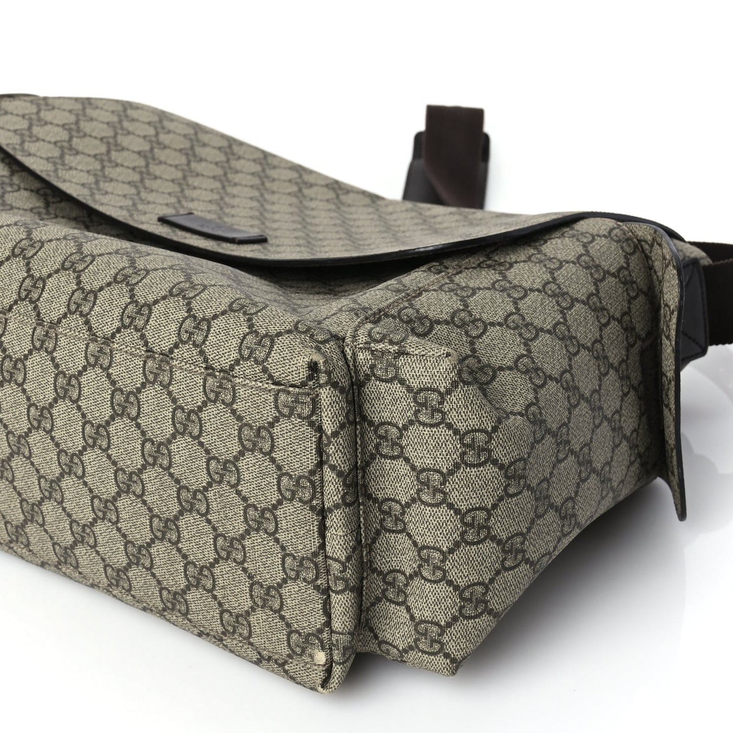 Gucci GG Plus Monogram Messenger Diaper Bag Dark Brown