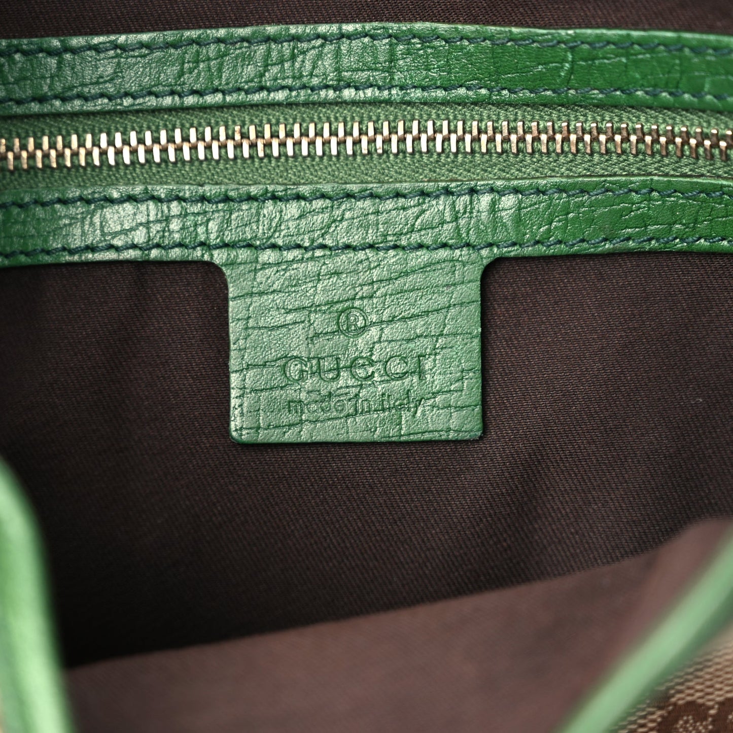 Gucci Monogram Web Junco Small Hobo Green