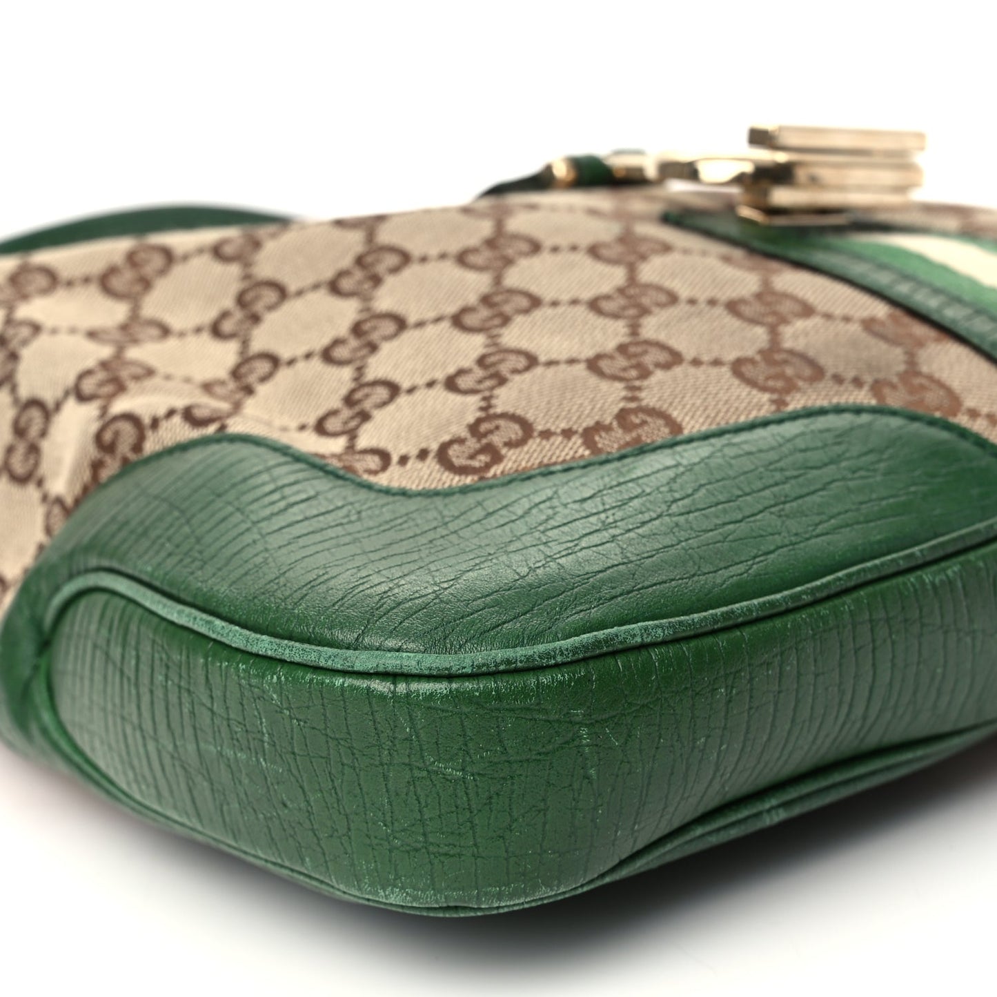 Gucci Monogram Web Junco Small Hobo Green