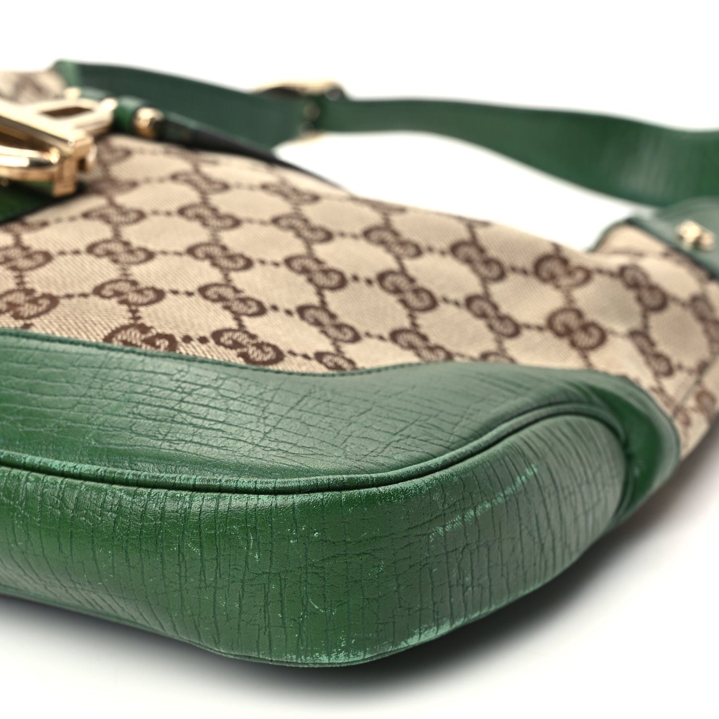 Gucci Monogram Web Junco Small Hobo Green