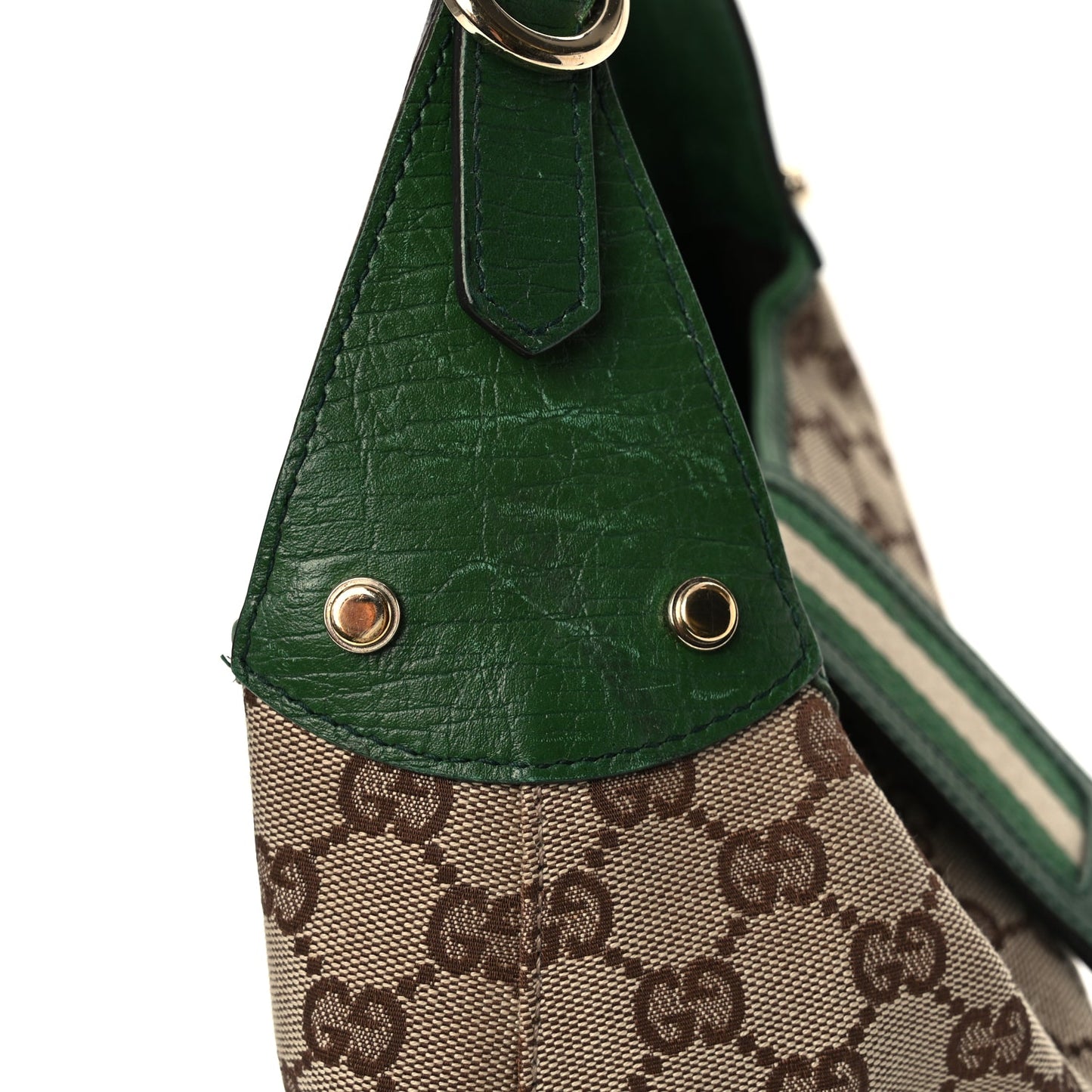 Gucci Monogram Web Junco Small Hobo Green