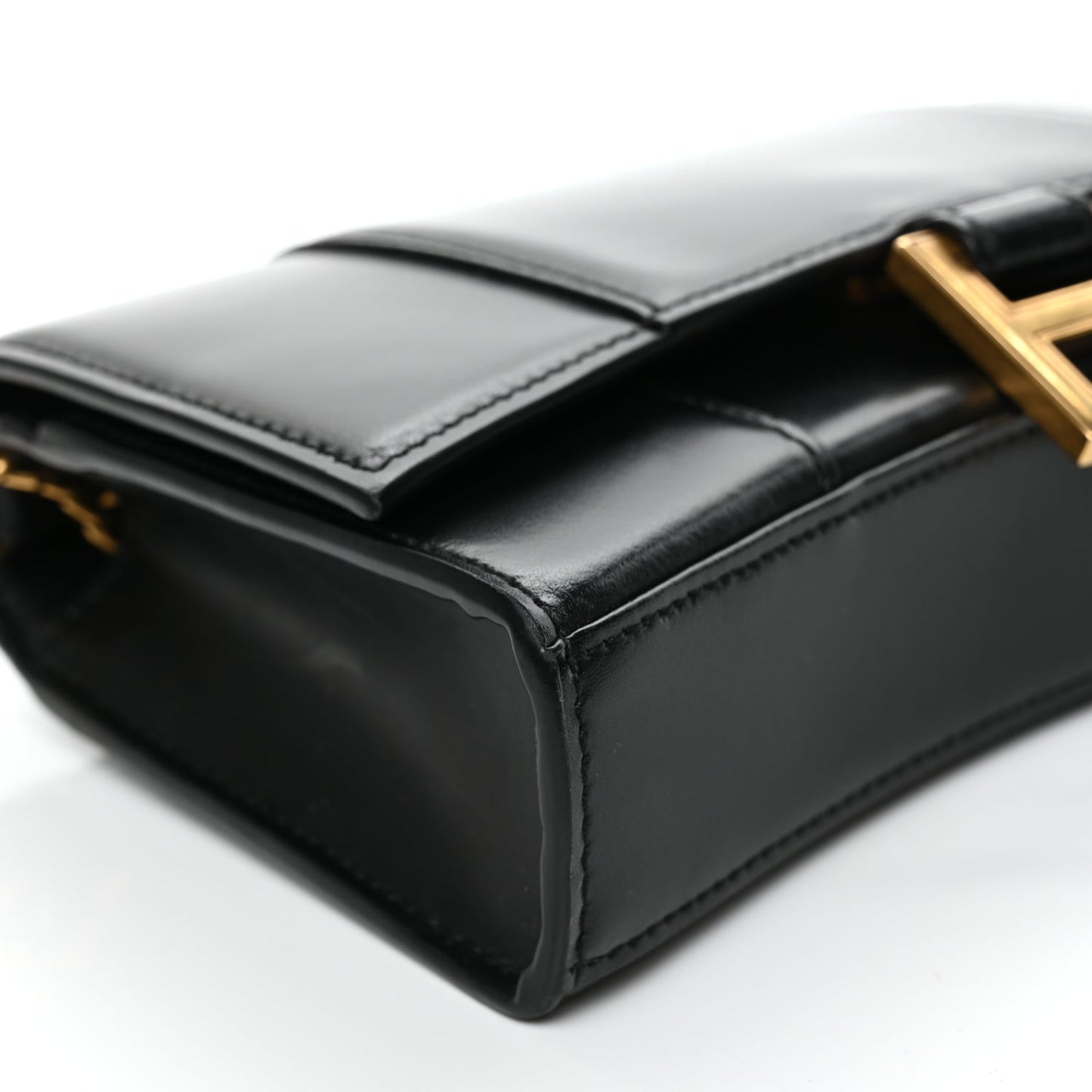 Balenciaga Shiny Box Calfskin Hourglass Chain Bag Black