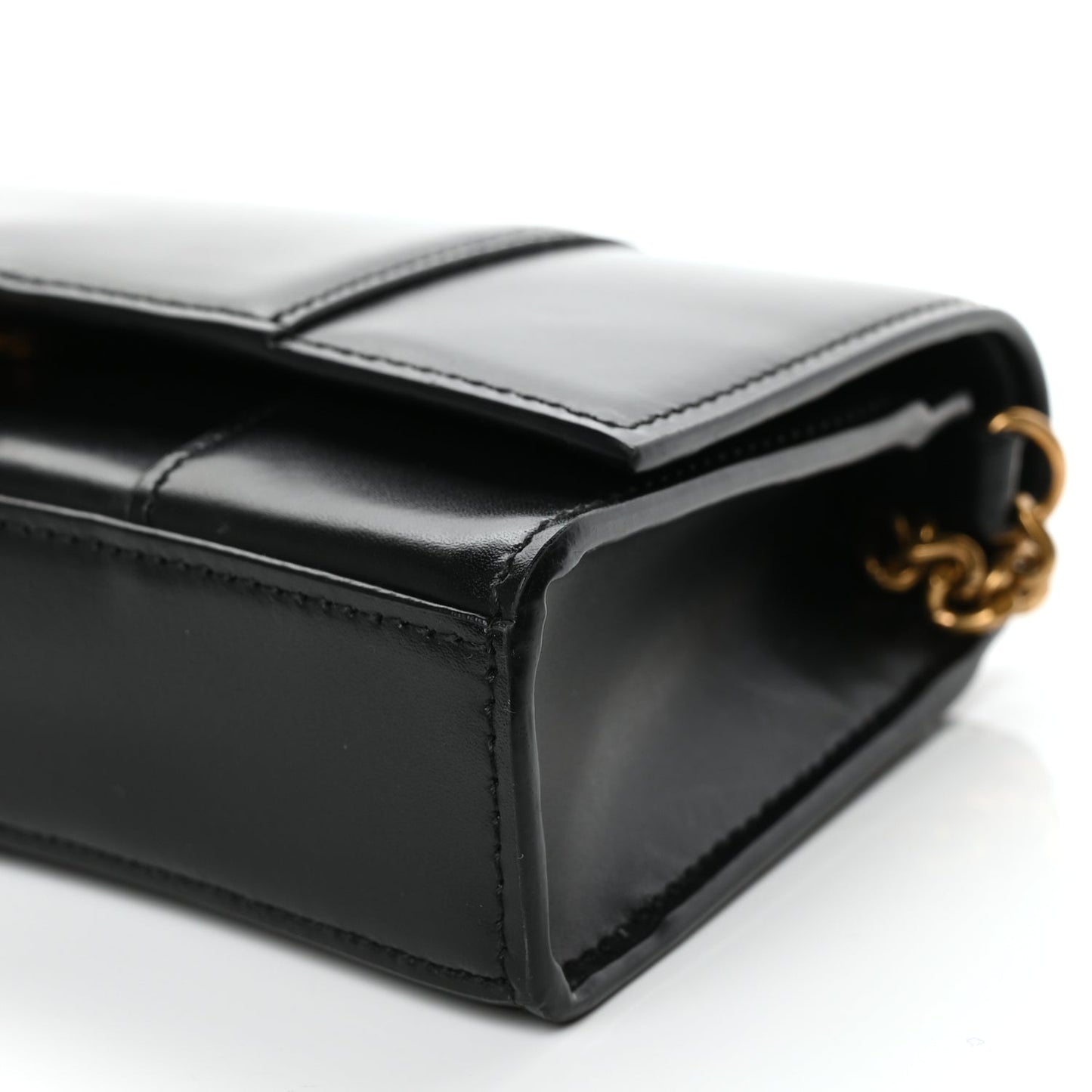 Balenciaga Shiny Box Calfskin Hourglass Chain Bag Black