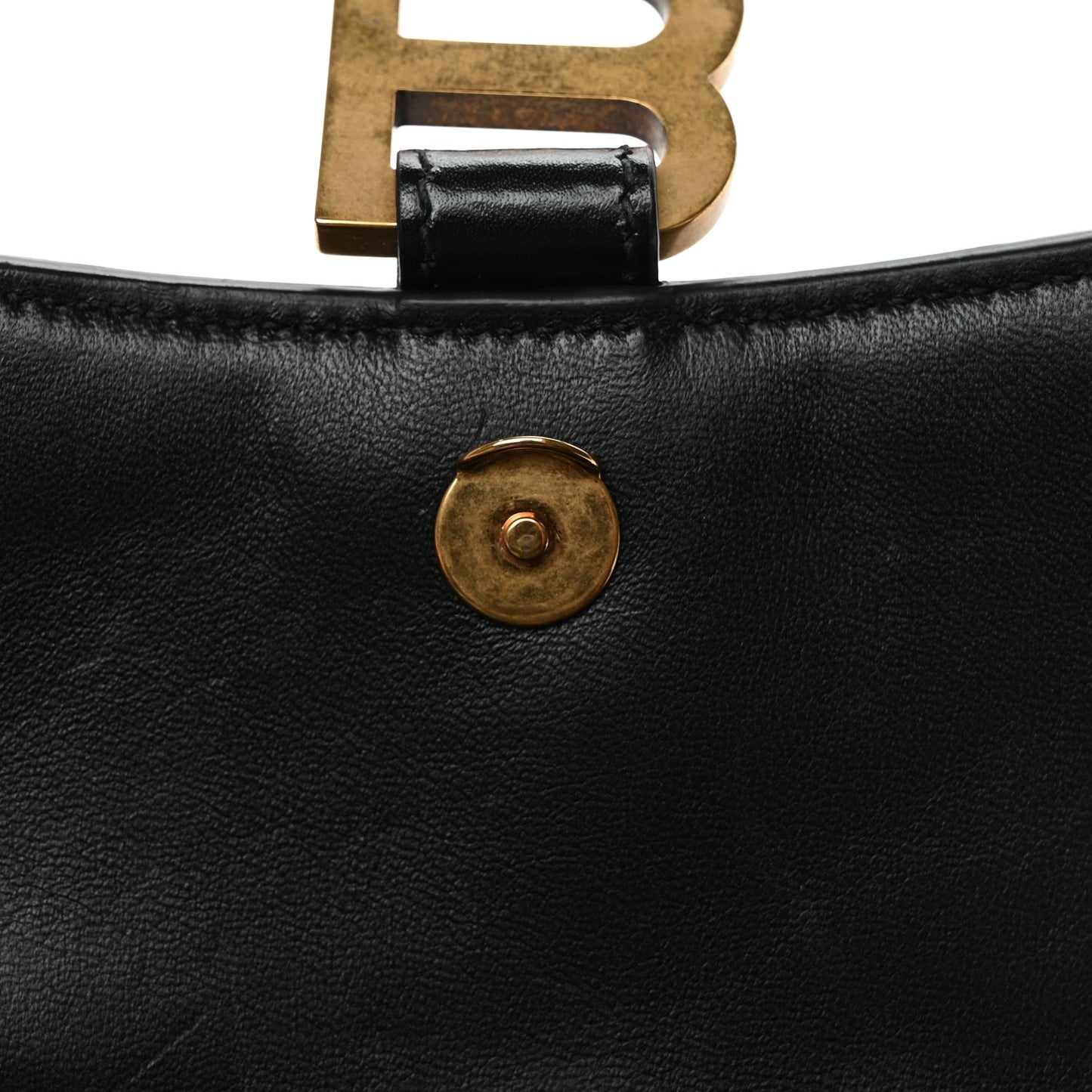 Balenciaga Shiny Box Calfskin Hourglass Chain Bag Black