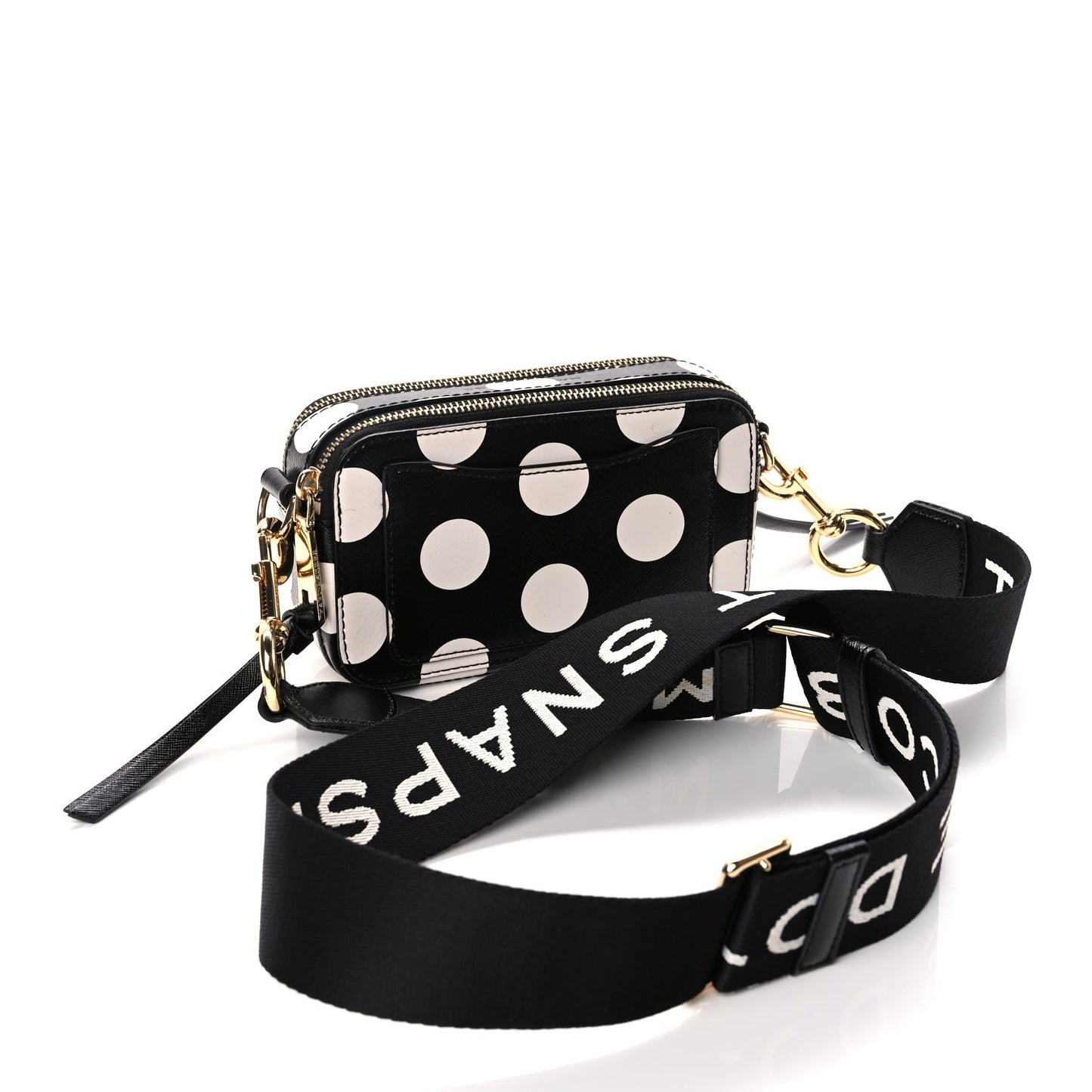 Marc Jacobs Saffiano The Dot Snapshot Camera Bag Black White