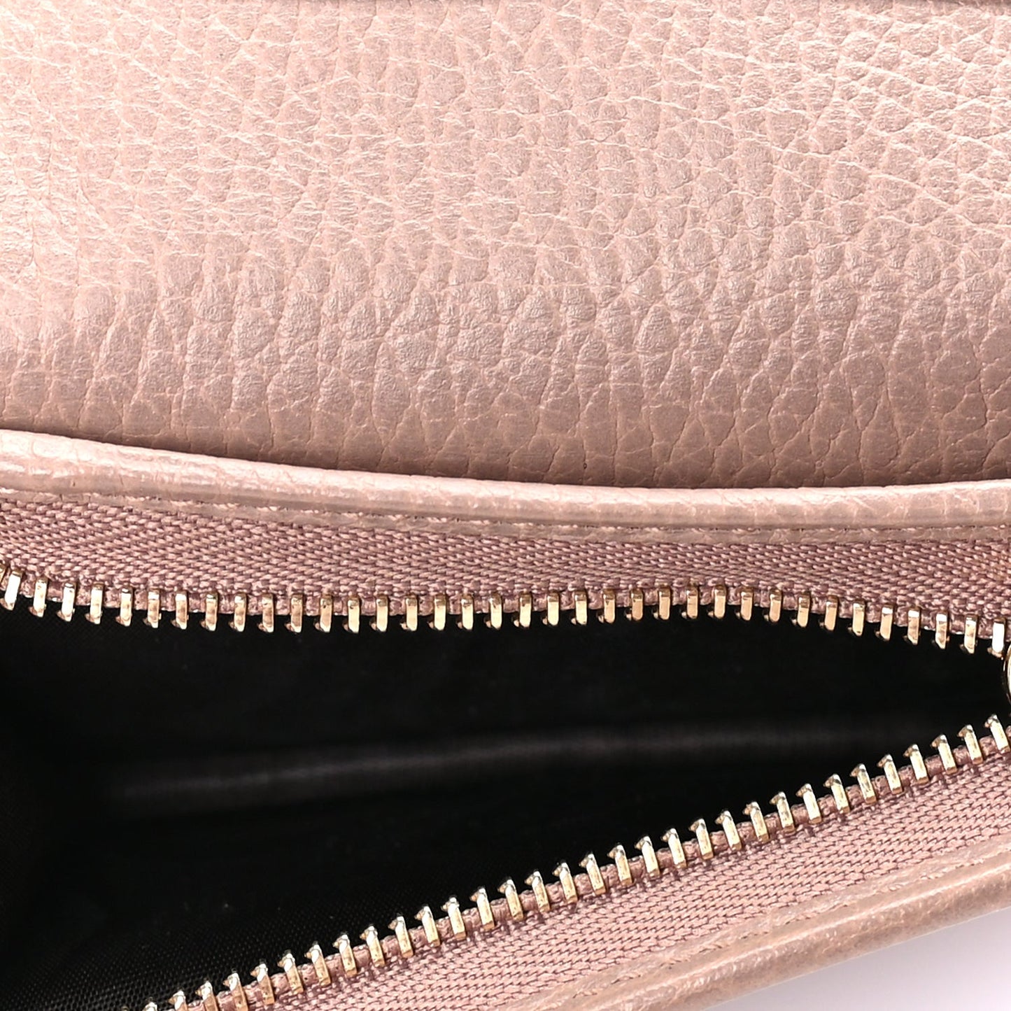 Gucci Dollar Calfskin GG Supreme Monogram GG Marmont Card Case Porcelain Rose Beige Ebony