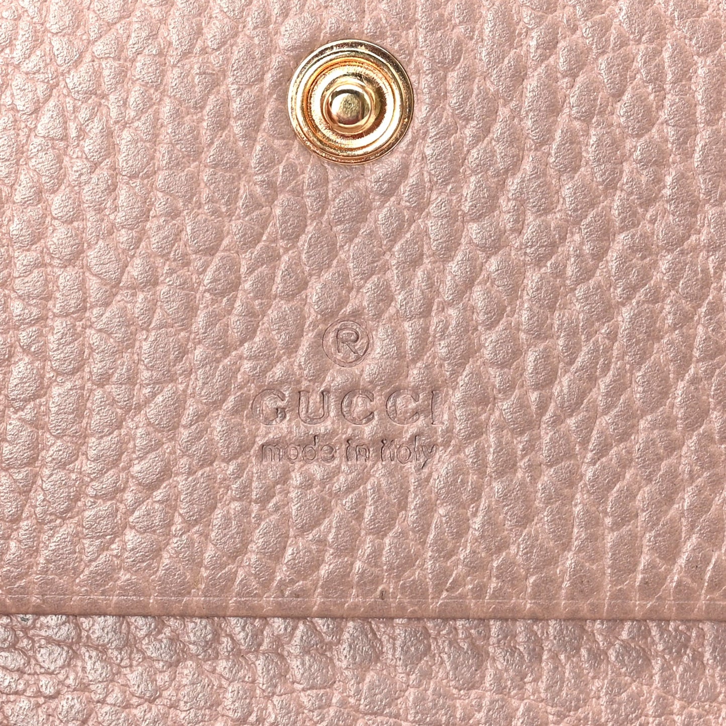 Gucci Dollar Calfskin GG Supreme Monogram GG Marmont Card Case Porcelain Rose Beige Ebony