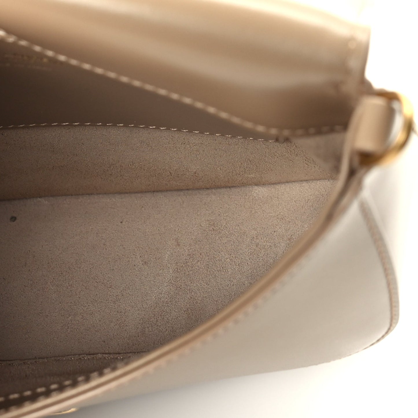 Saint Laurent Box Calfskin Mini Voltaire Top Handle Bag  Dark Cork
