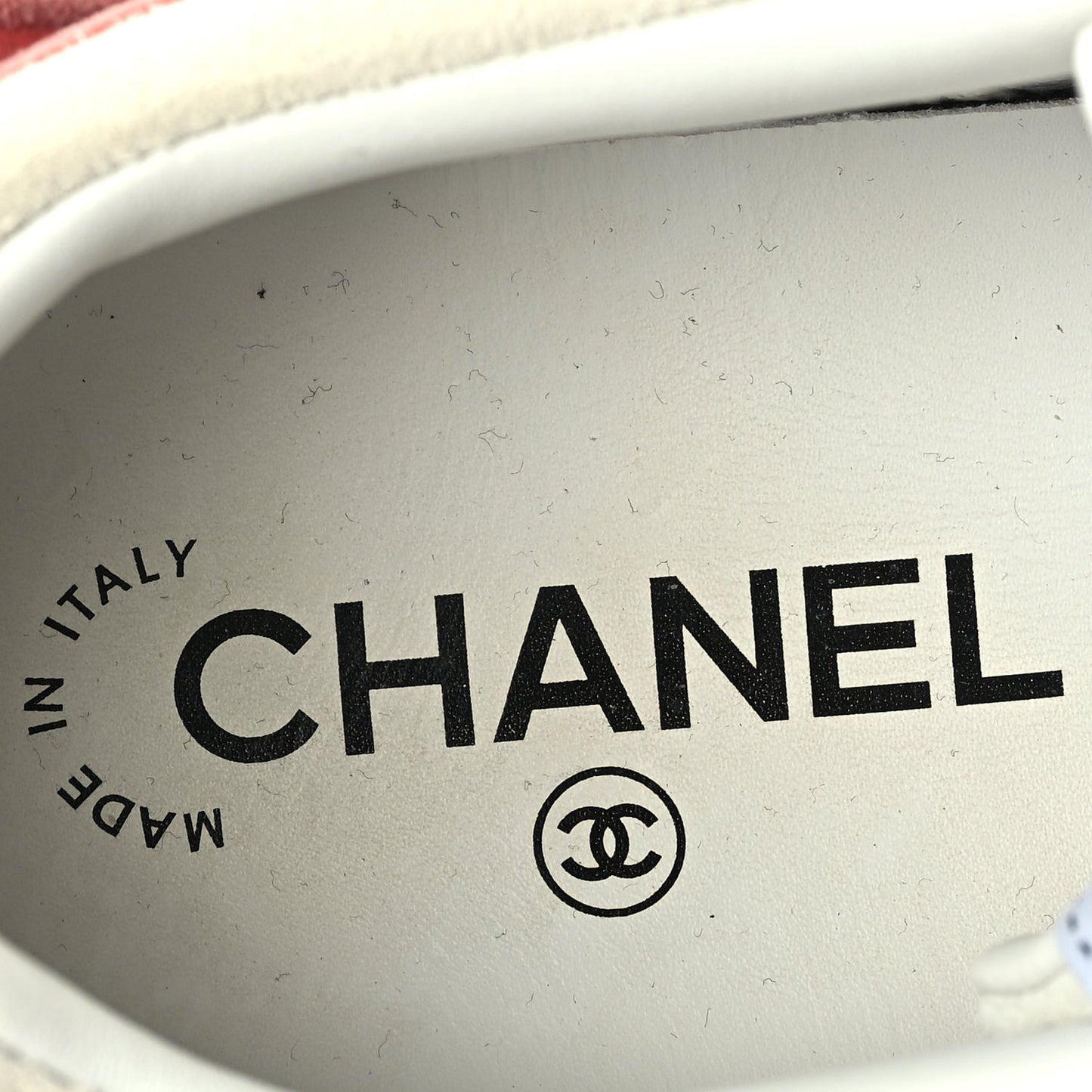 Chanel Suede Kidskin Womens CC Sneakers 39.5  White Pink