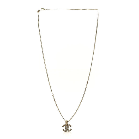 Chanel Tweed Effect CC Necklace Gold
