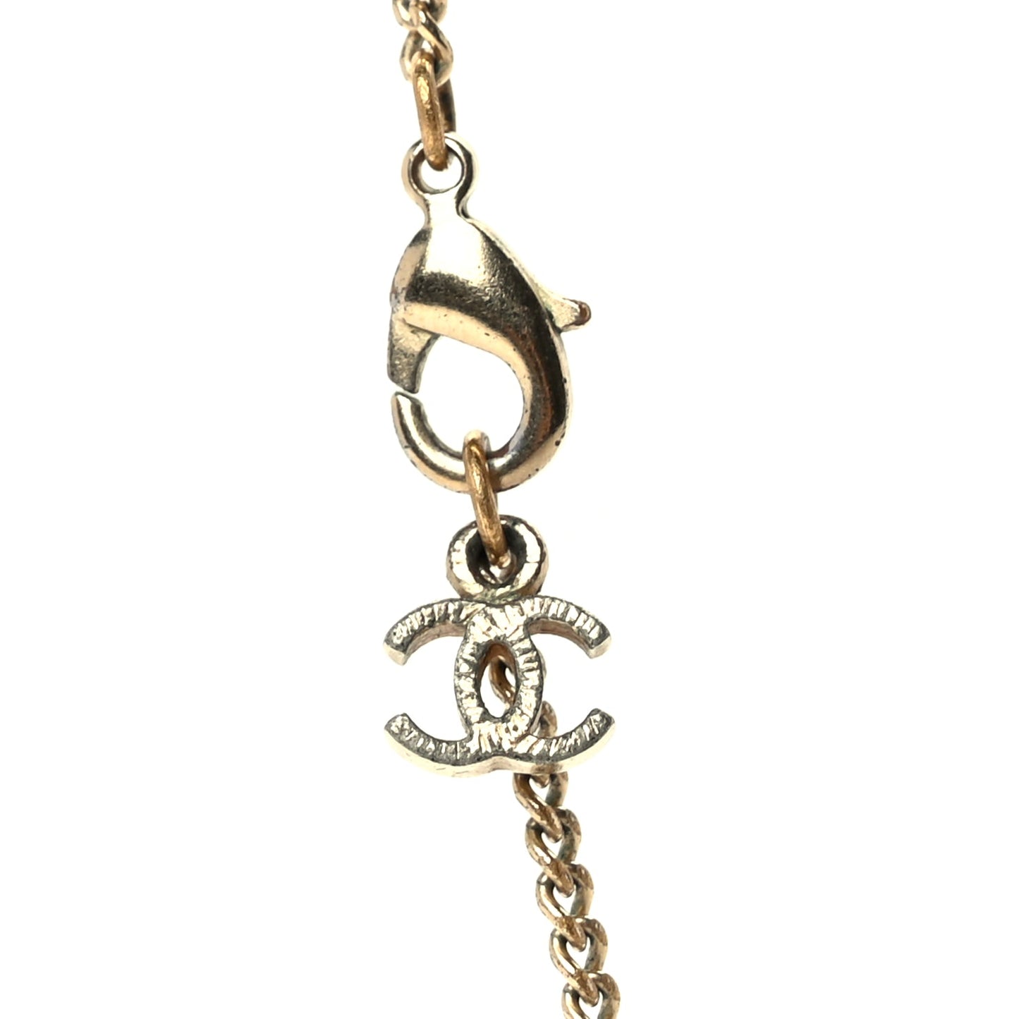 Chanel Tweed Effect CC Necklace Gold