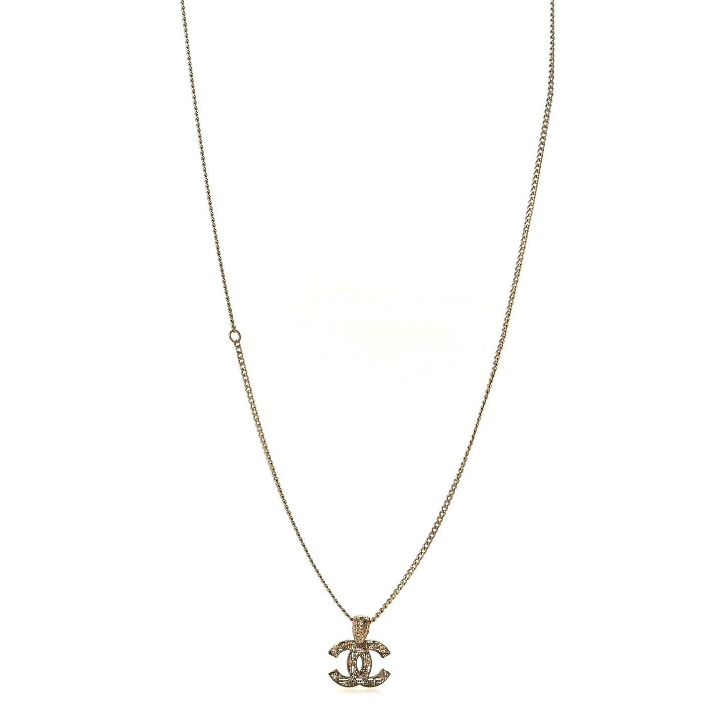 Chanel Tweed Effect CC Necklace Gold