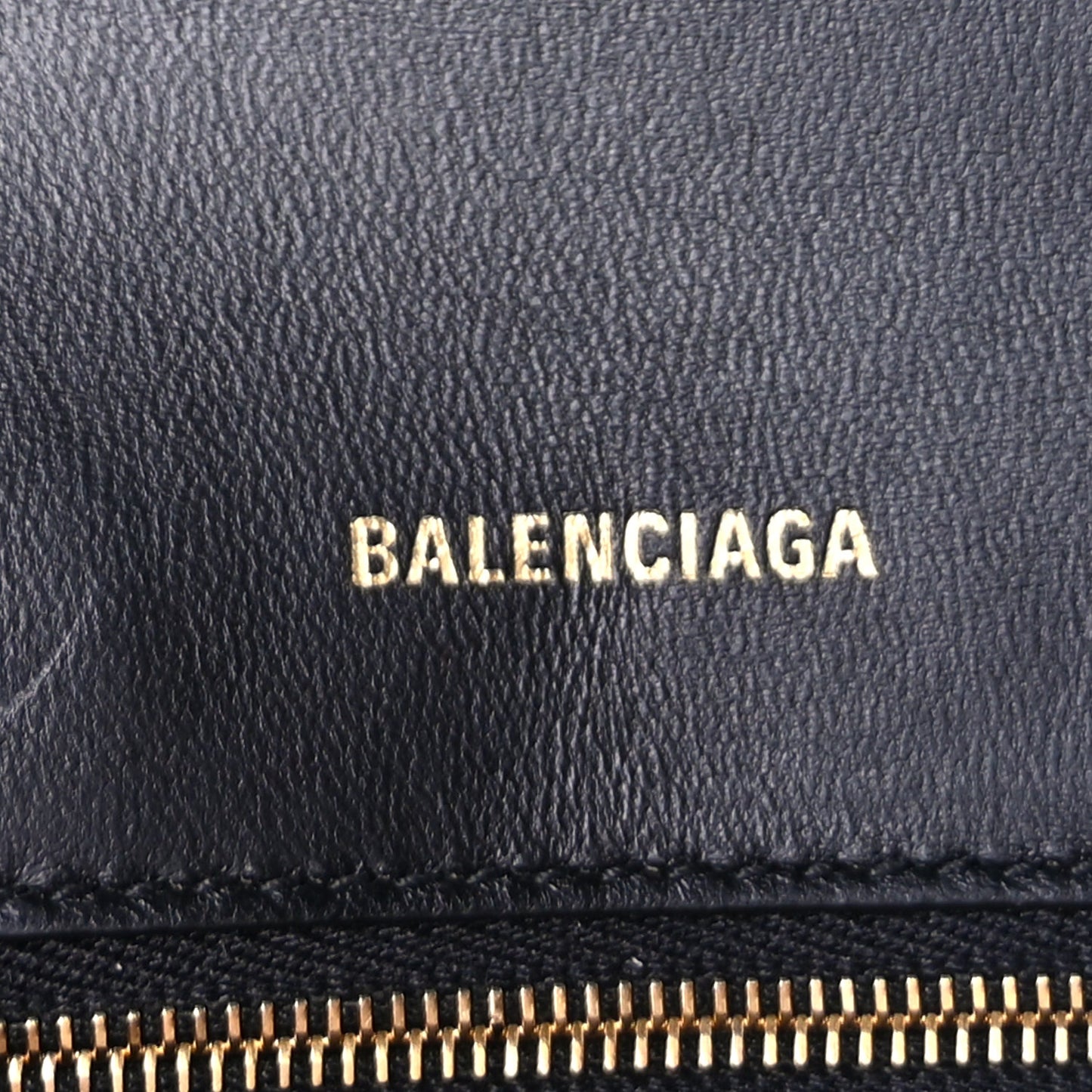 Balenciaga Shiny Box Calfskin Small Hourglass Top Handle Bag  Black