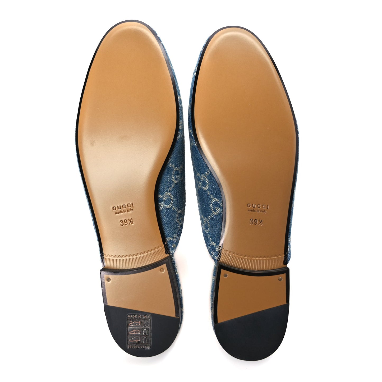 Gucci New Denim GG Malaga Kid Womens Princetown Slippers 39.5 Light Blue Royale