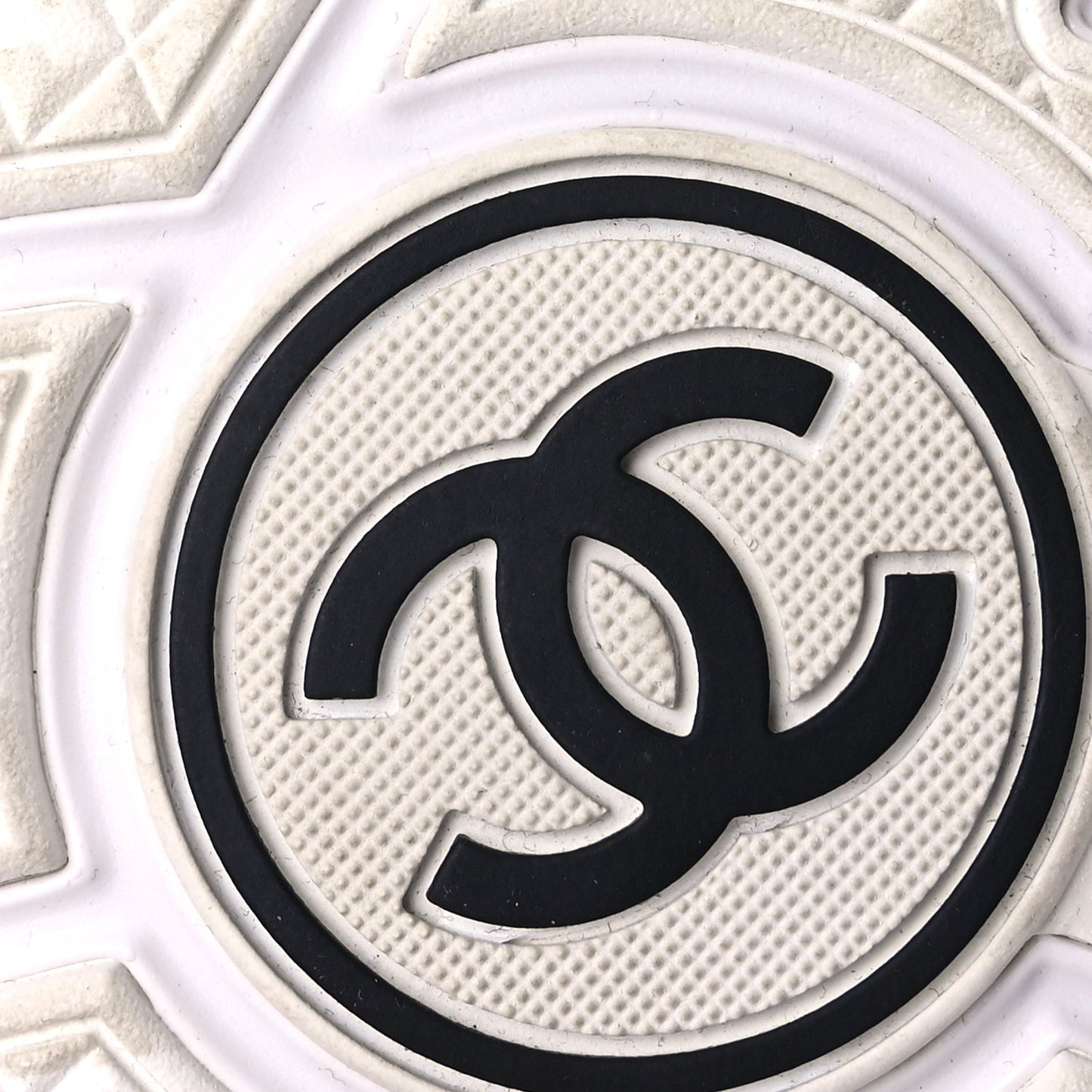Chanel Suede Calfskin Fabric CC Sneakers 37.5 White
