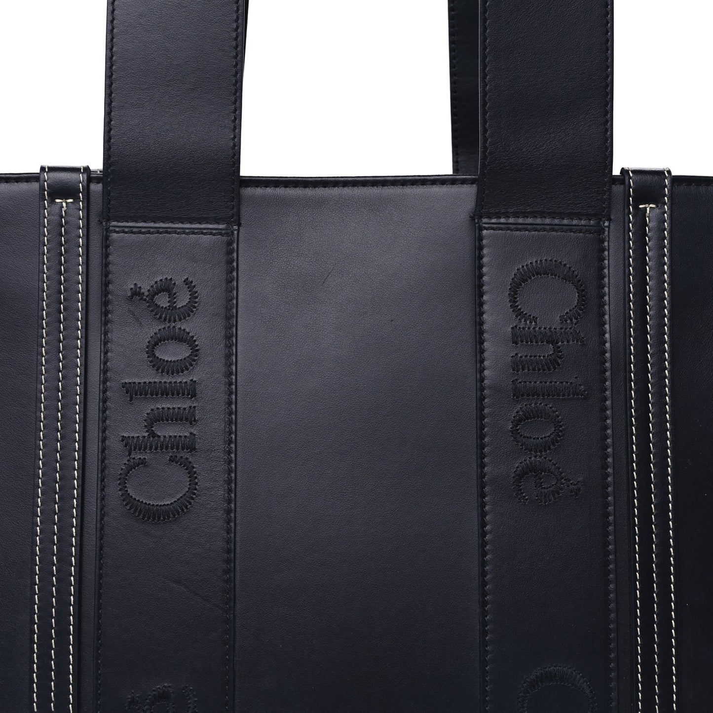 Chloe Calfskin Medium Woody Tote  Obscure Navy