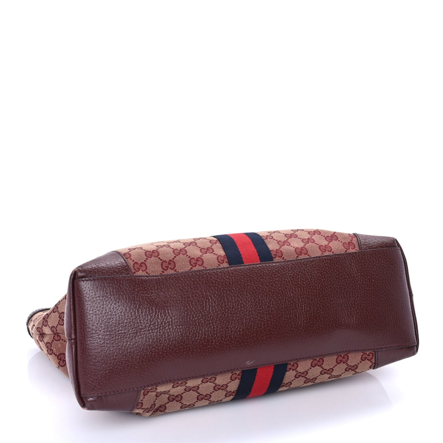 Gucci Monogram Textured Dollar Calfskin Web Medium Ophidia Shopping Tote  Sahara Rubino Chardonnay