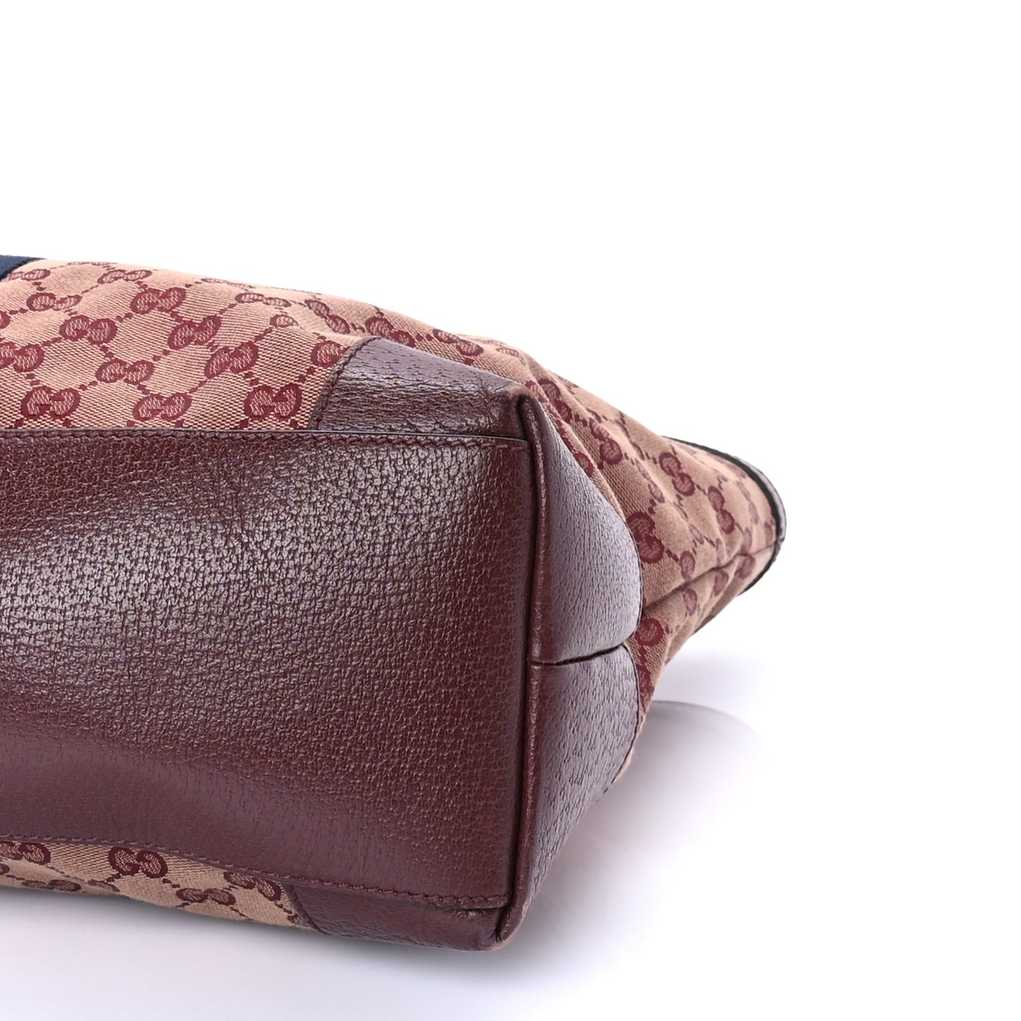 Gucci Monogram Textured Dollar Calfskin Web Medium Ophidia Shopping Tote  Sahara Rubino Chardonnay