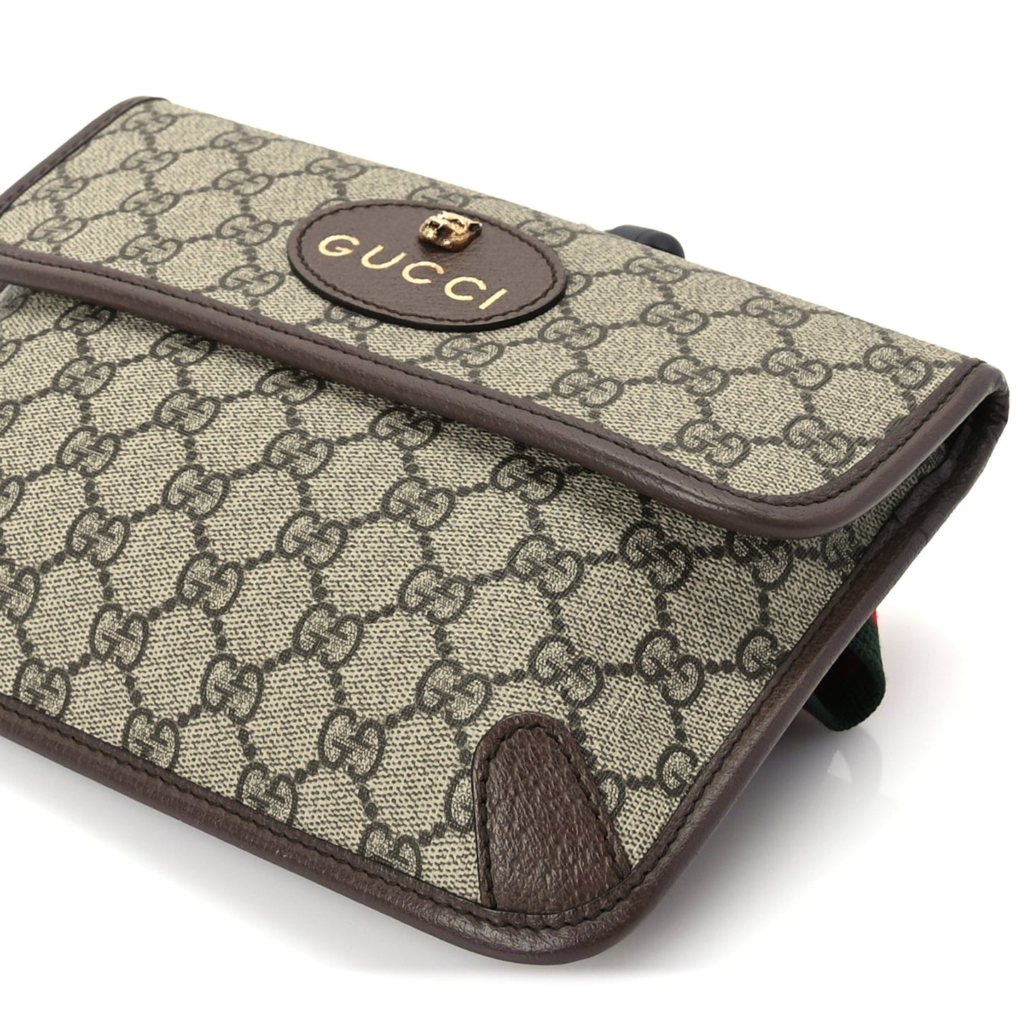 Gucci GG Supreme Monogram Neo Vintage Web Belt Bag  Brown