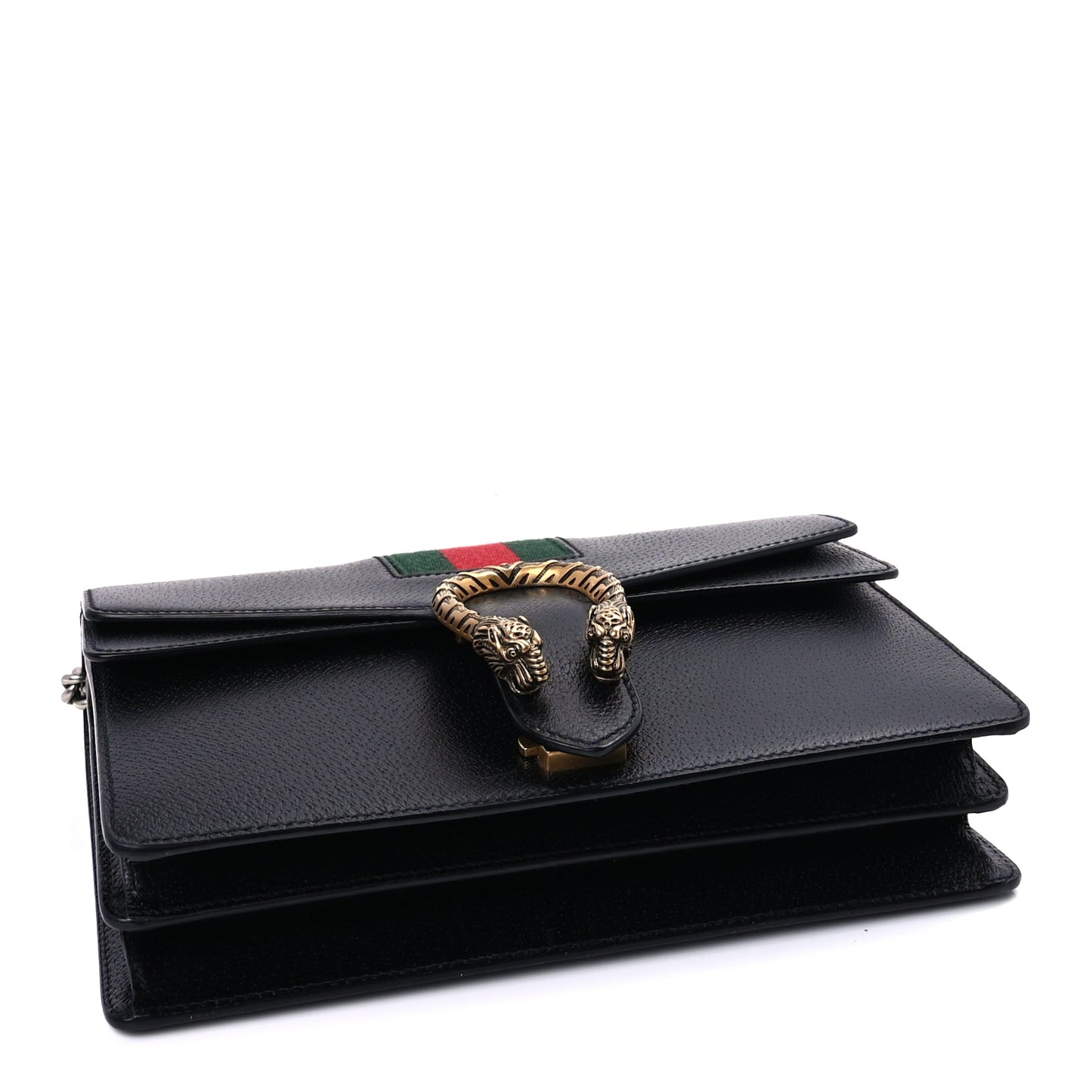 Gucci Calfskin Web Small Dionysus Shoulder Bag  Black