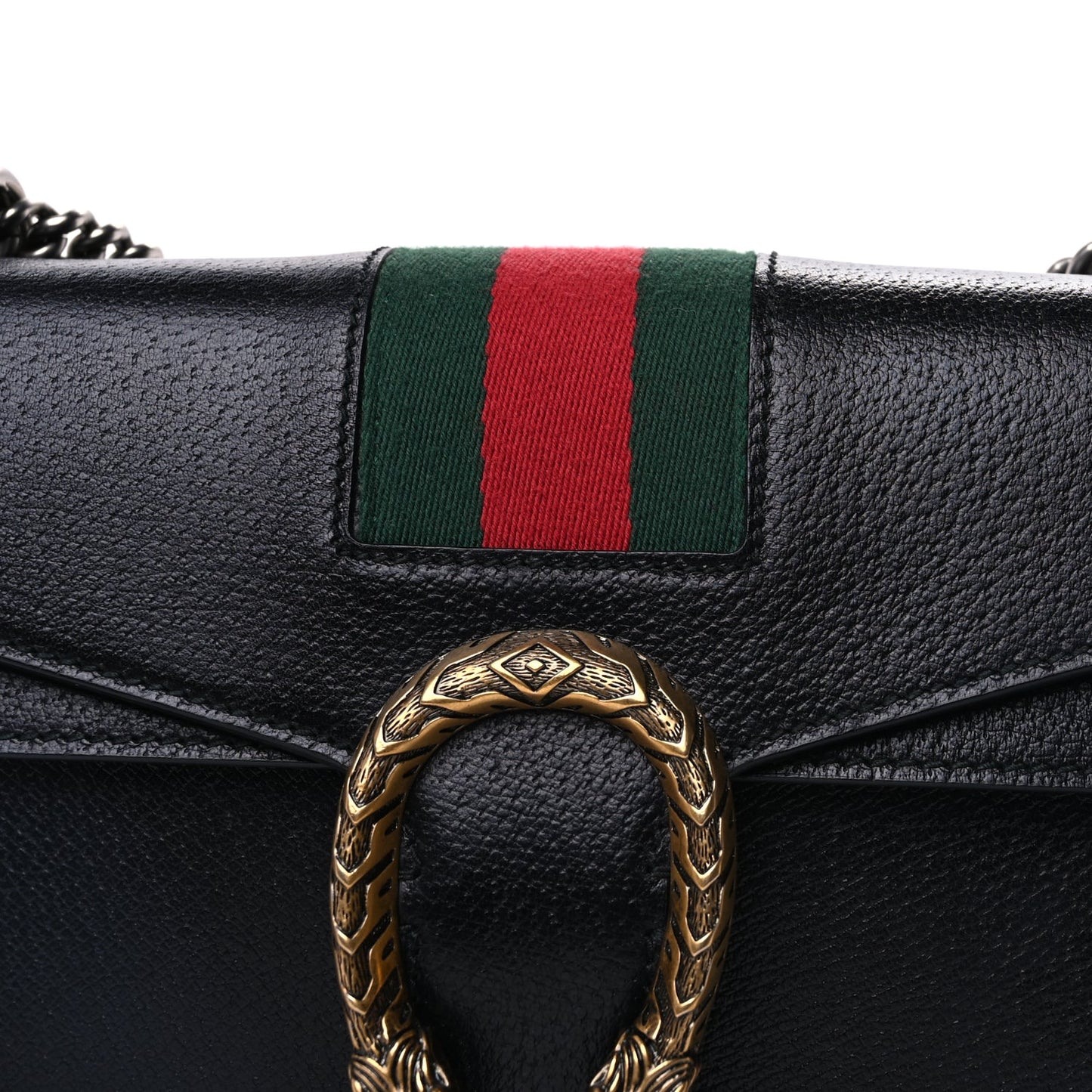 Gucci Calfskin Web Small Dionysus Shoulder Bag  Black