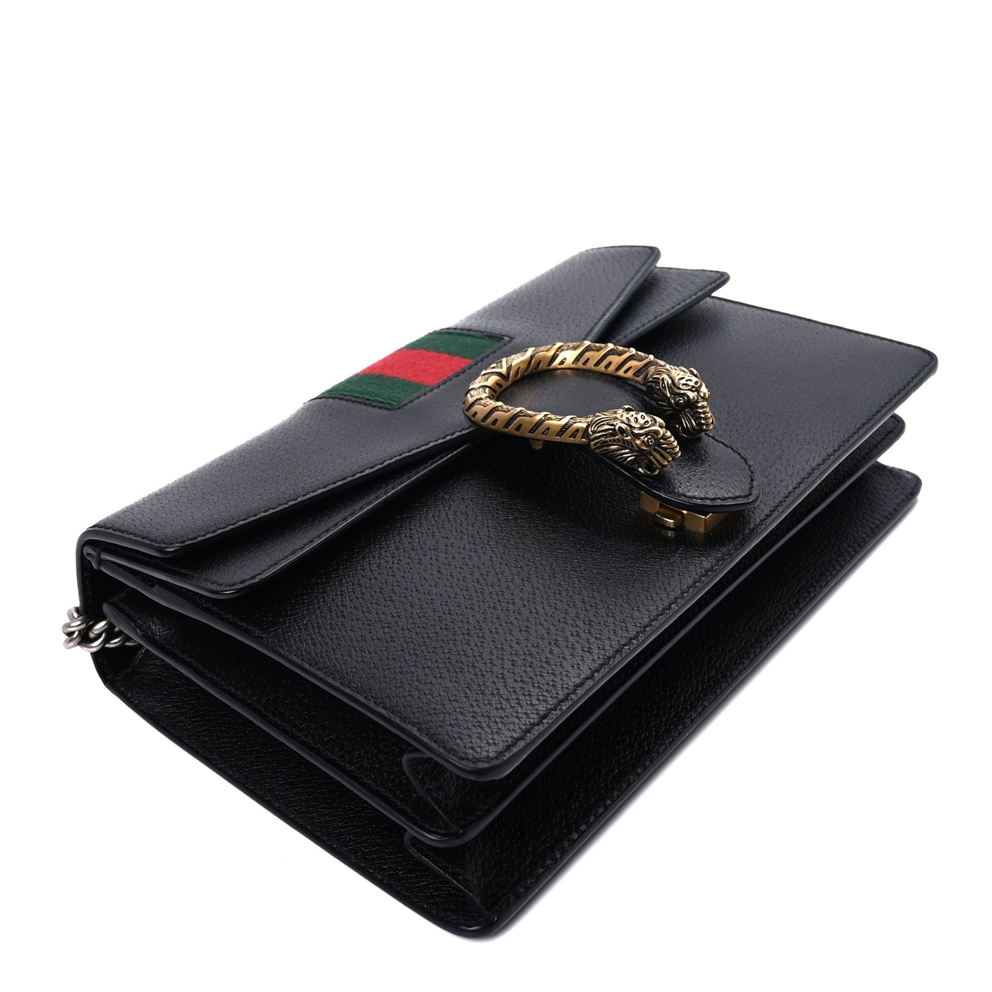 Gucci Calfskin Web Small Dionysus Shoulder Bag  Black