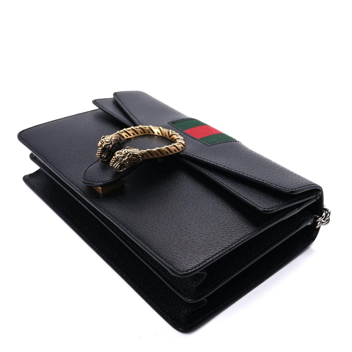 Gucci Calfskin Web Small Dionysus Shoulder Bag  Black