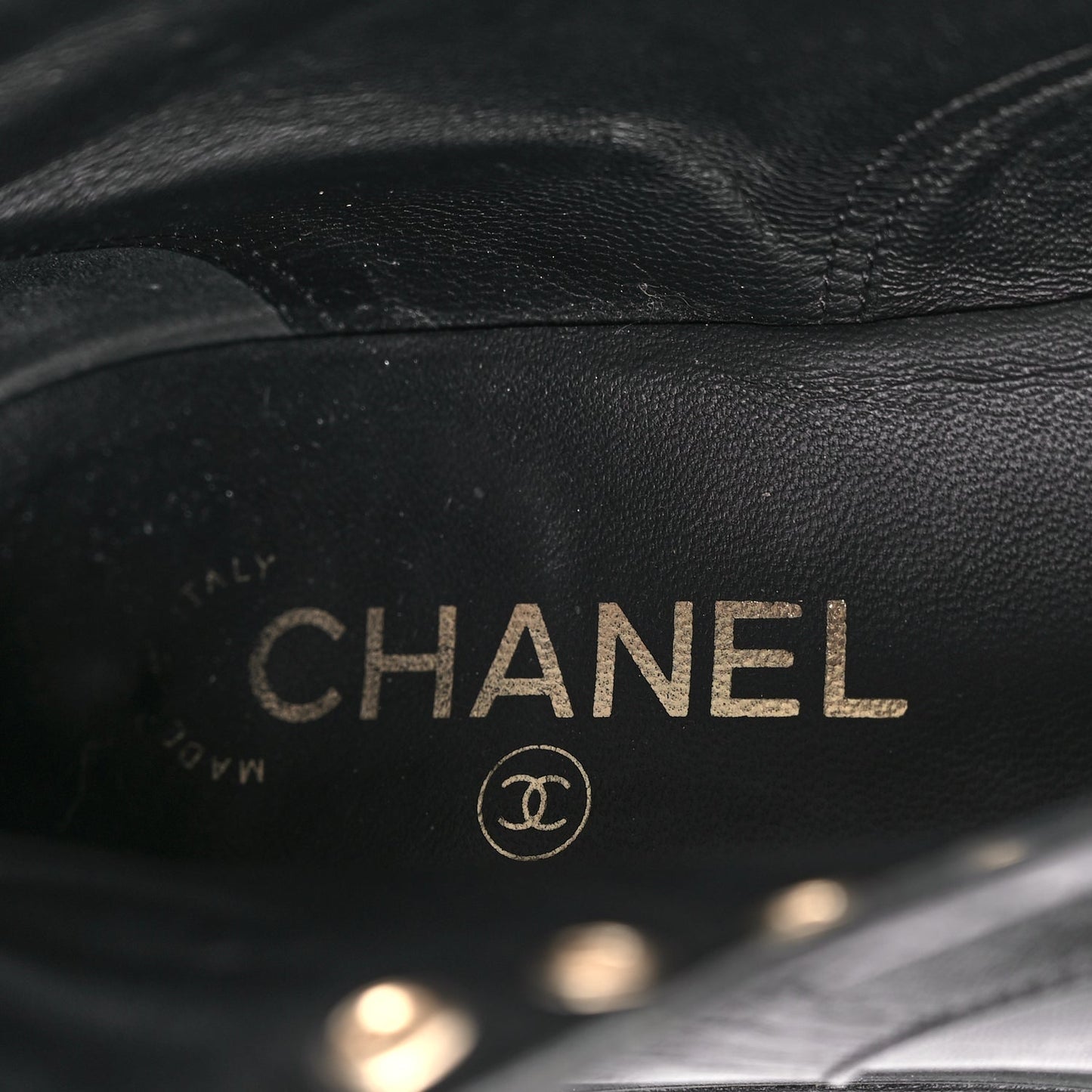 Chanel Lambskin Quilted Lace Up Combat Boots 37 Black