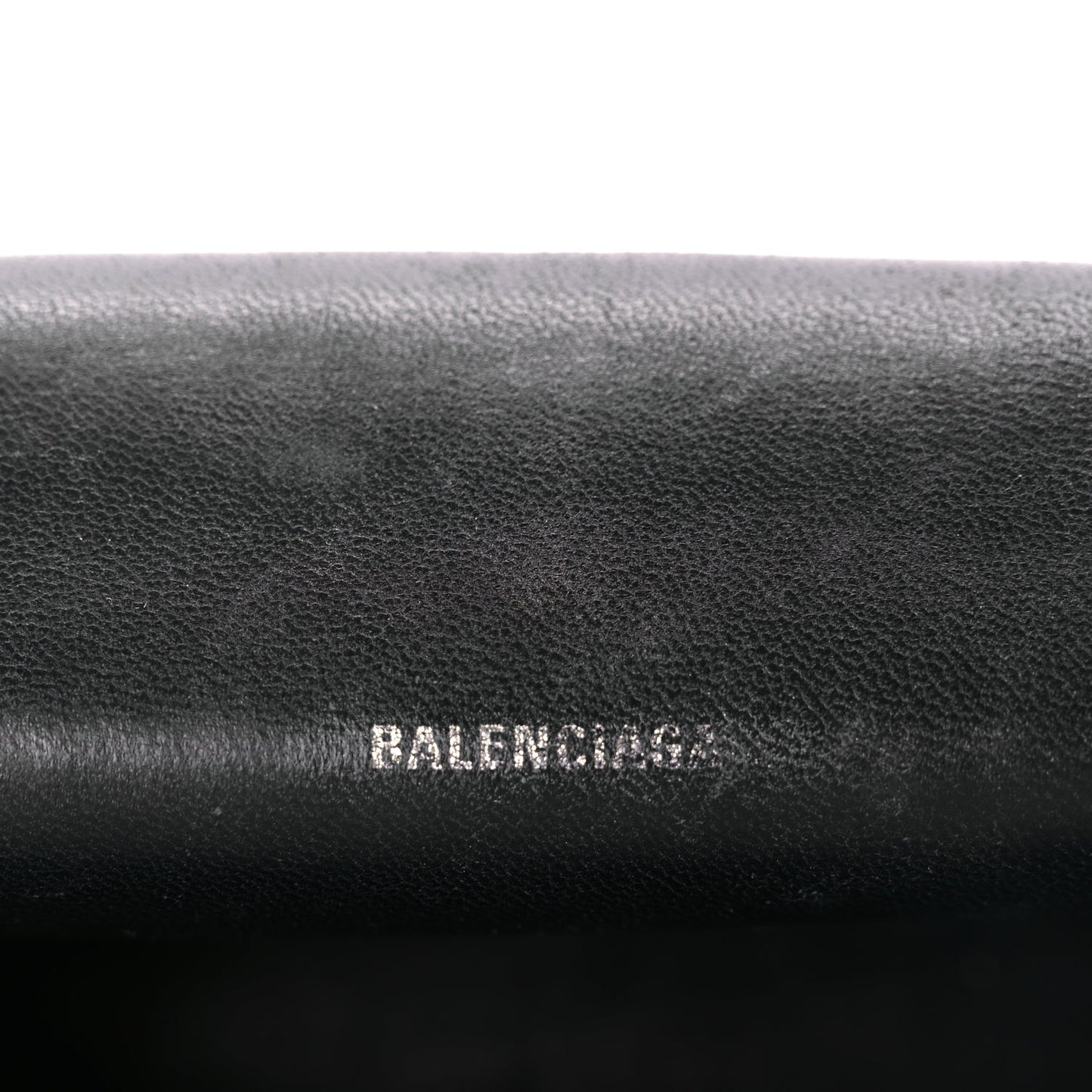 Balenciaga Grained Calfskin Hourglass Top Handle Bag XS Black