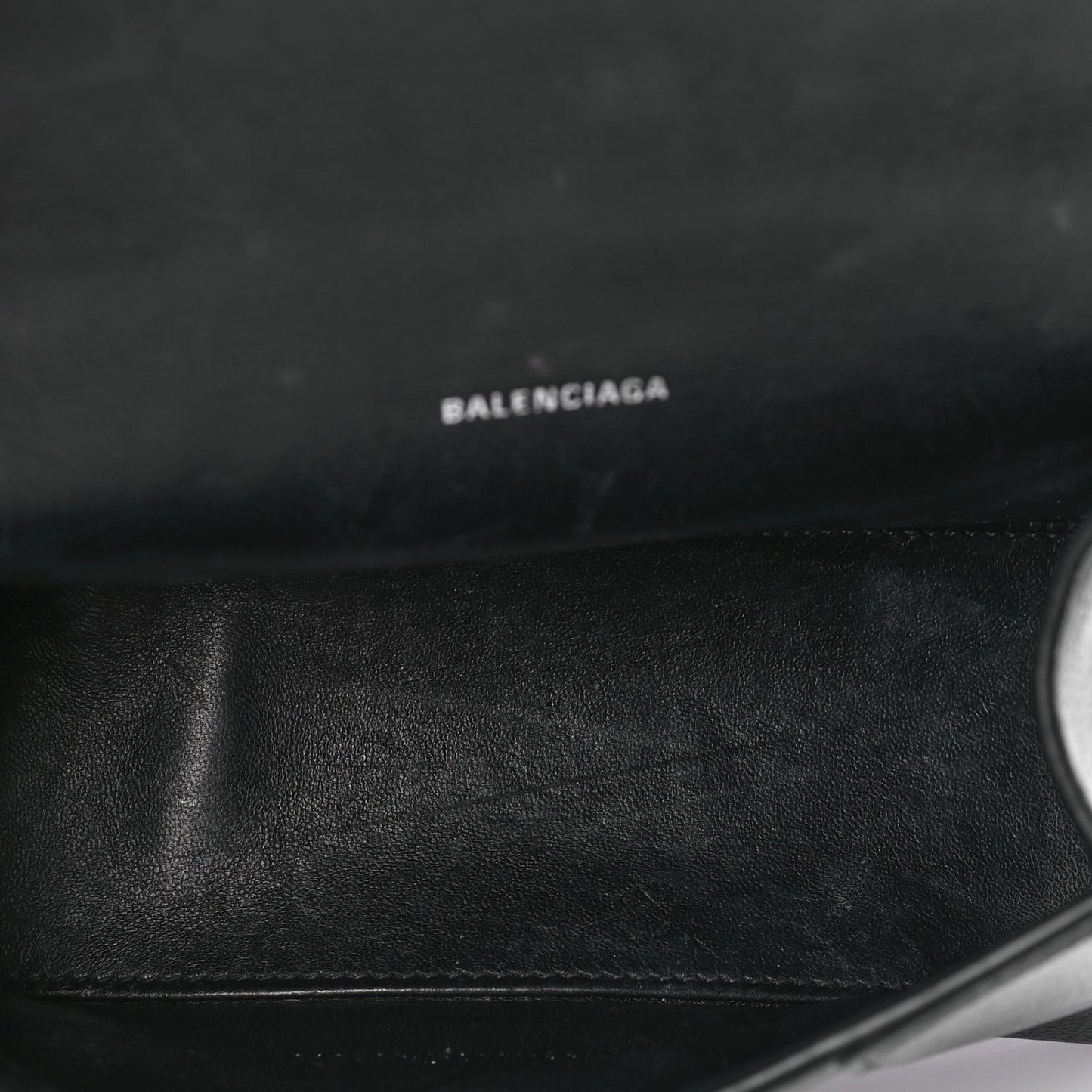 Balenciaga Grained Calfskin Hourglass Top Handle Bag XS Black