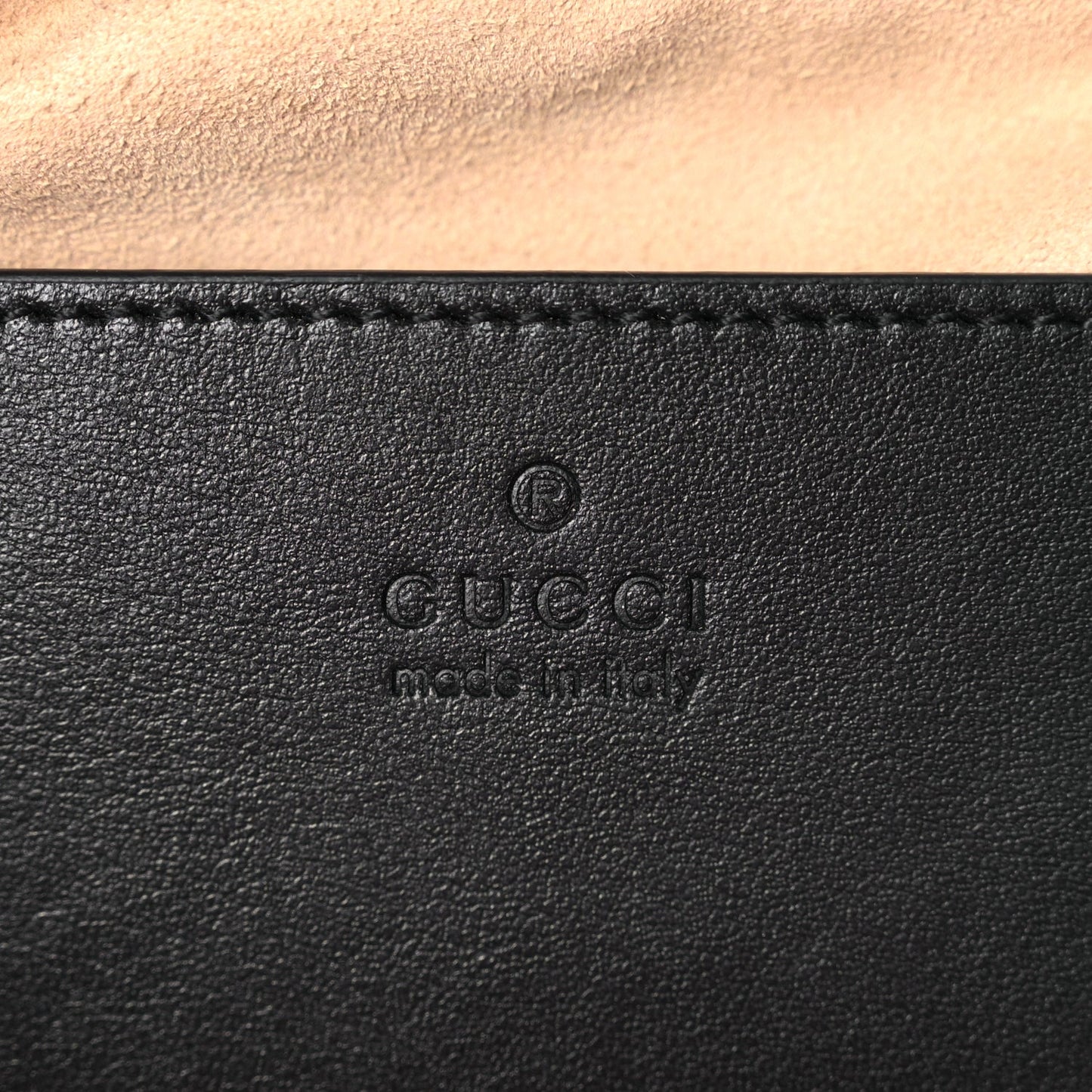 Gucci Calfskin Matelasse Small GG Marmont Chain Shoulder Bag Black