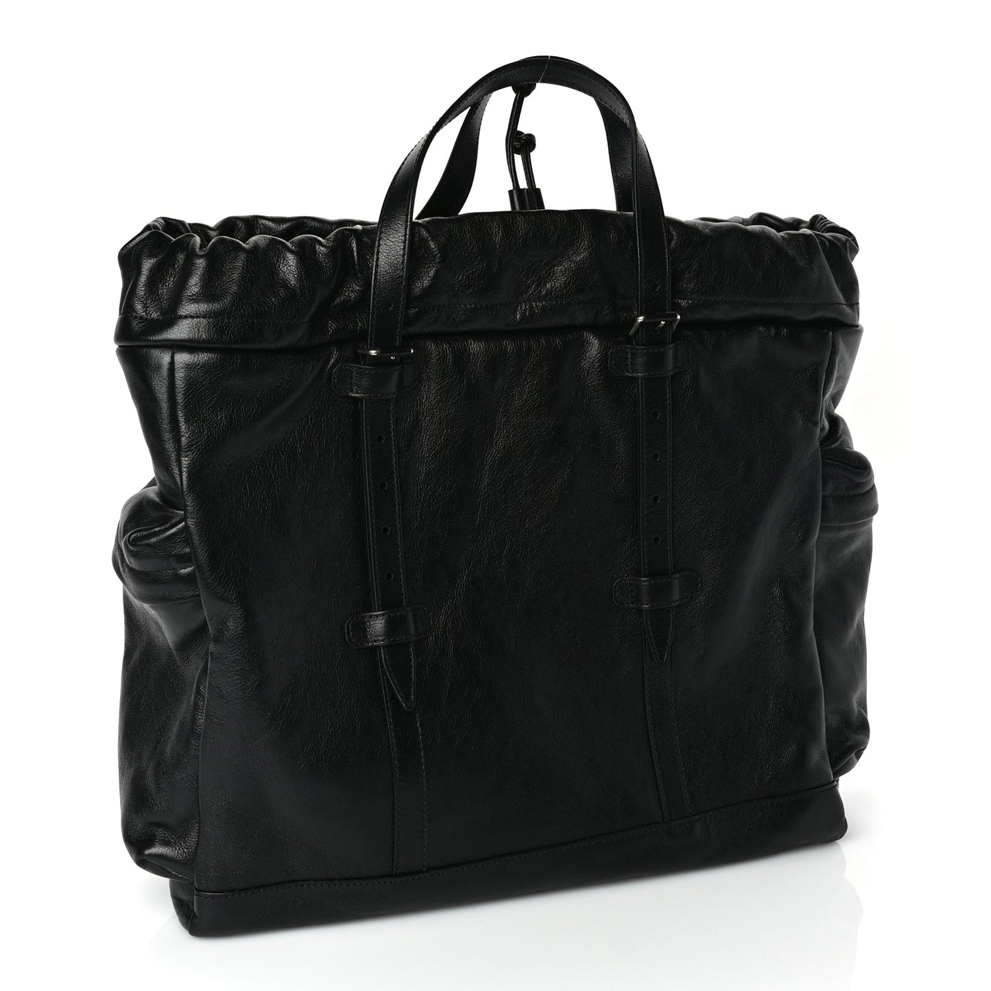Gucci Piuma Lux Energy Monochrome Double G Drawstring Tote Black