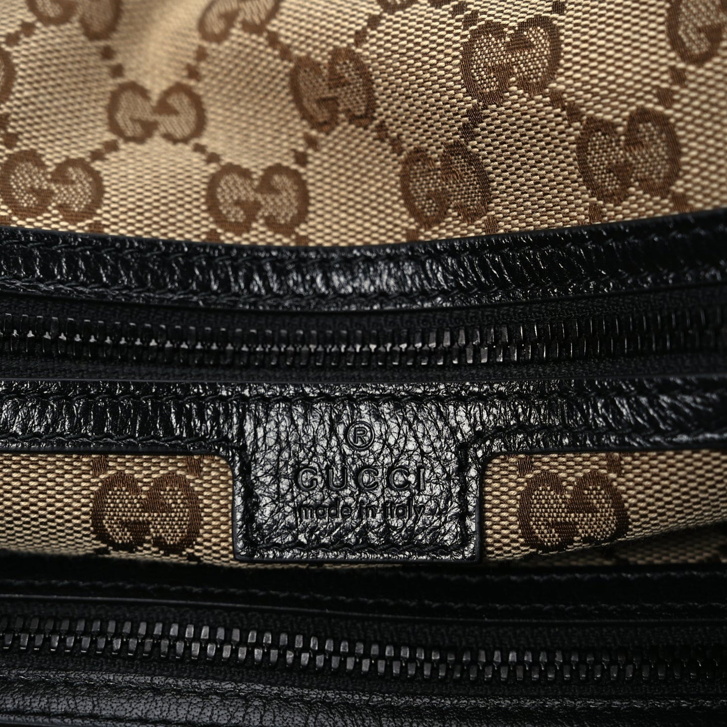 Gucci Piuma Lux Energy Monochrome Double G Drawstring Tote Black