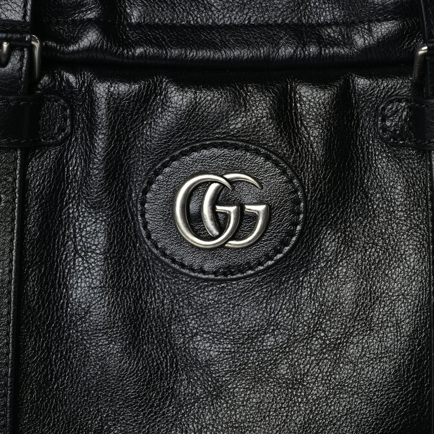 Gucci Piuma Lux Energy Monochrome Double G Drawstring Tote Black