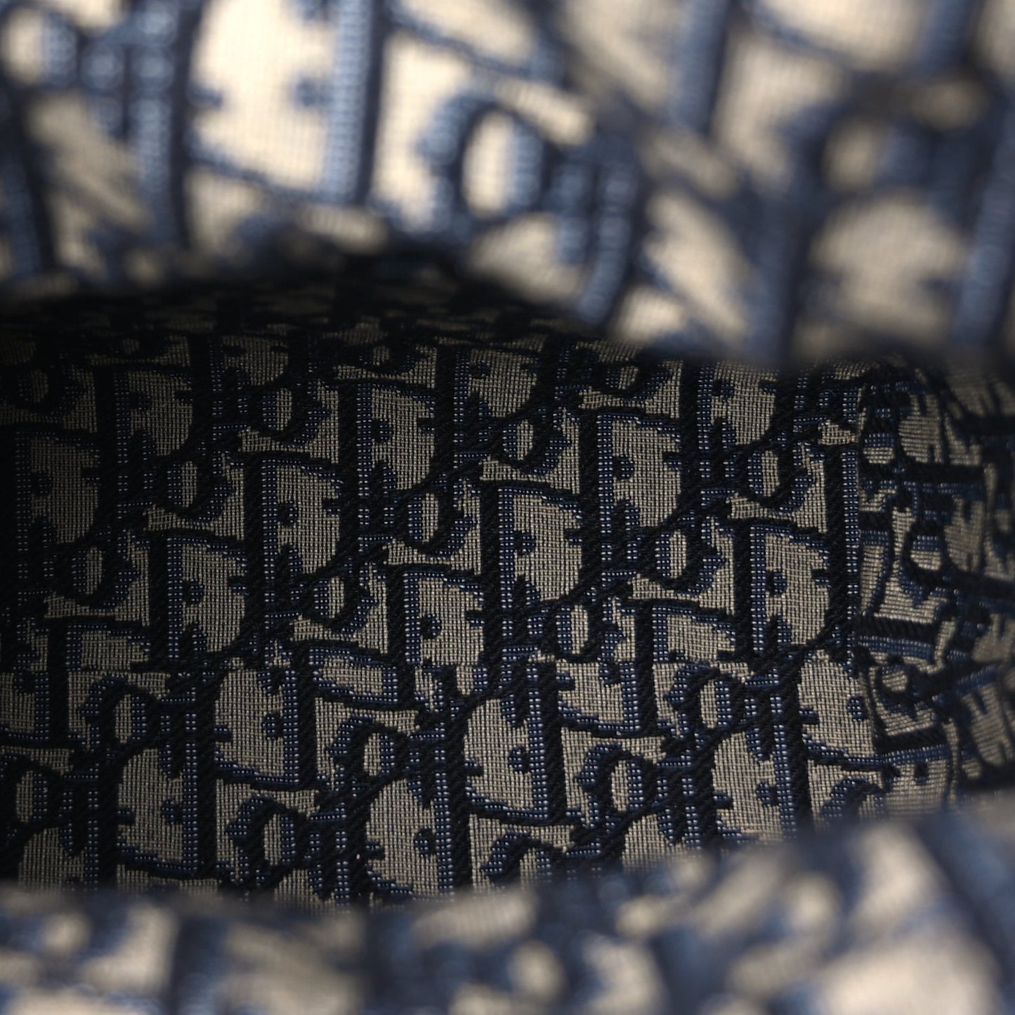 Christian Dior Wicker Oblique Medium Lady Dior Bag Blue Multicolor