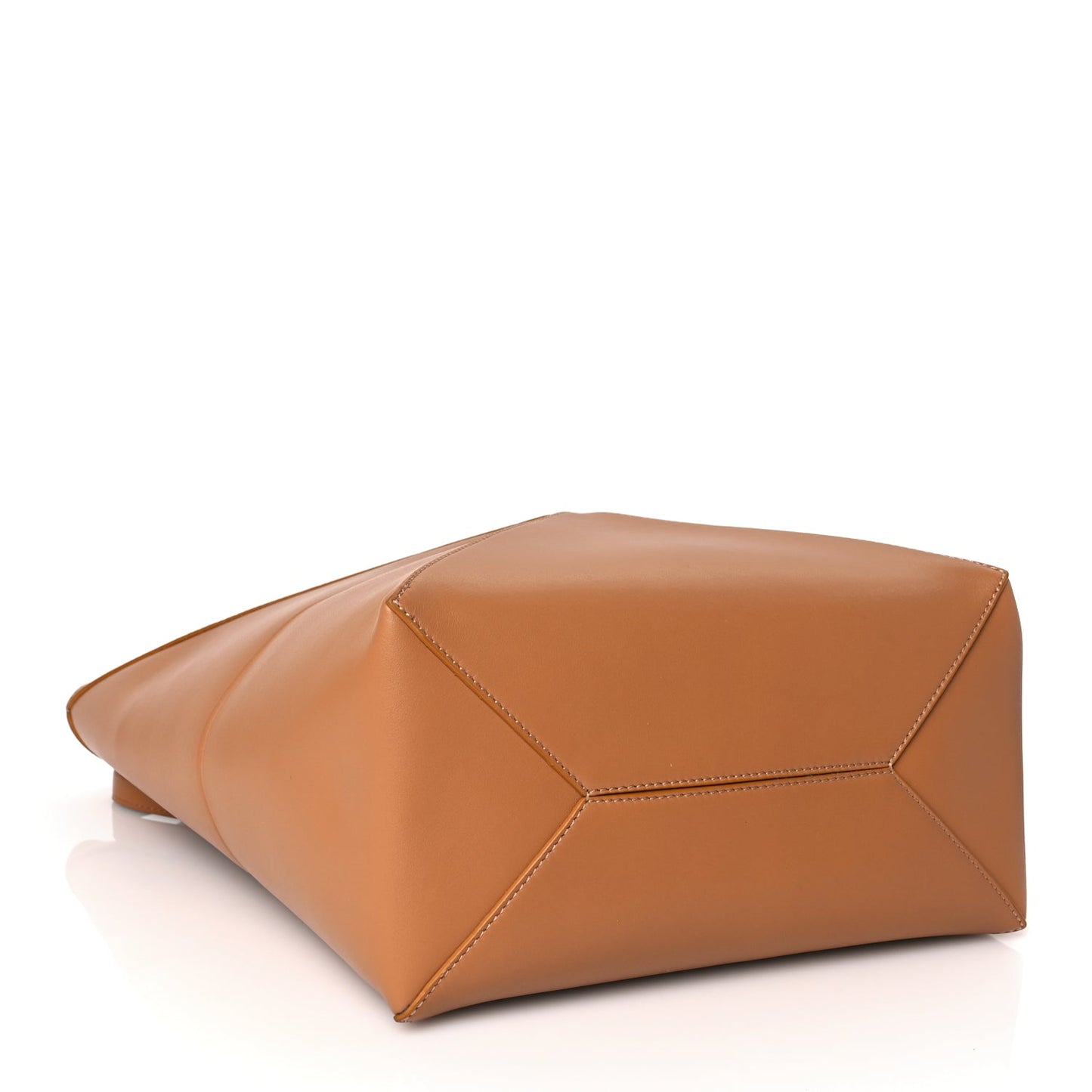 Loewe Shiny Calfskin Medium Puzzle Fold Tote Warm Desert