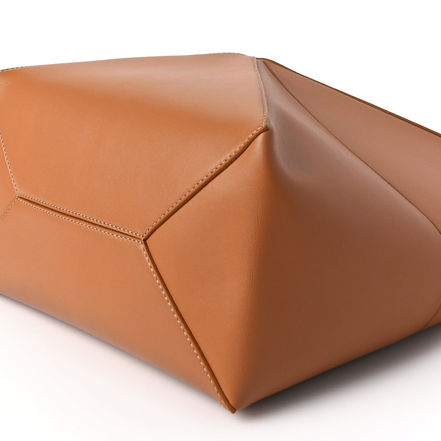 Loewe Shiny Calfskin Medium Puzzle Fold Tote Warm Desert