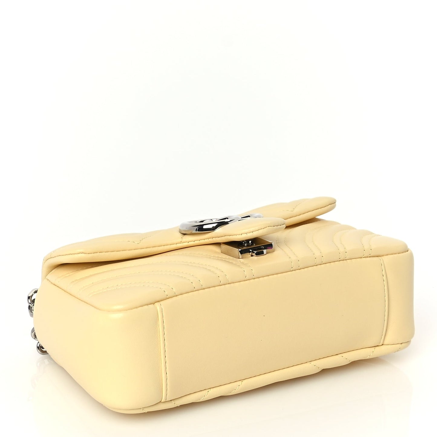 Gucci Lambskin Matelasse Small GG Marmont Shoulder Bag  Yellow