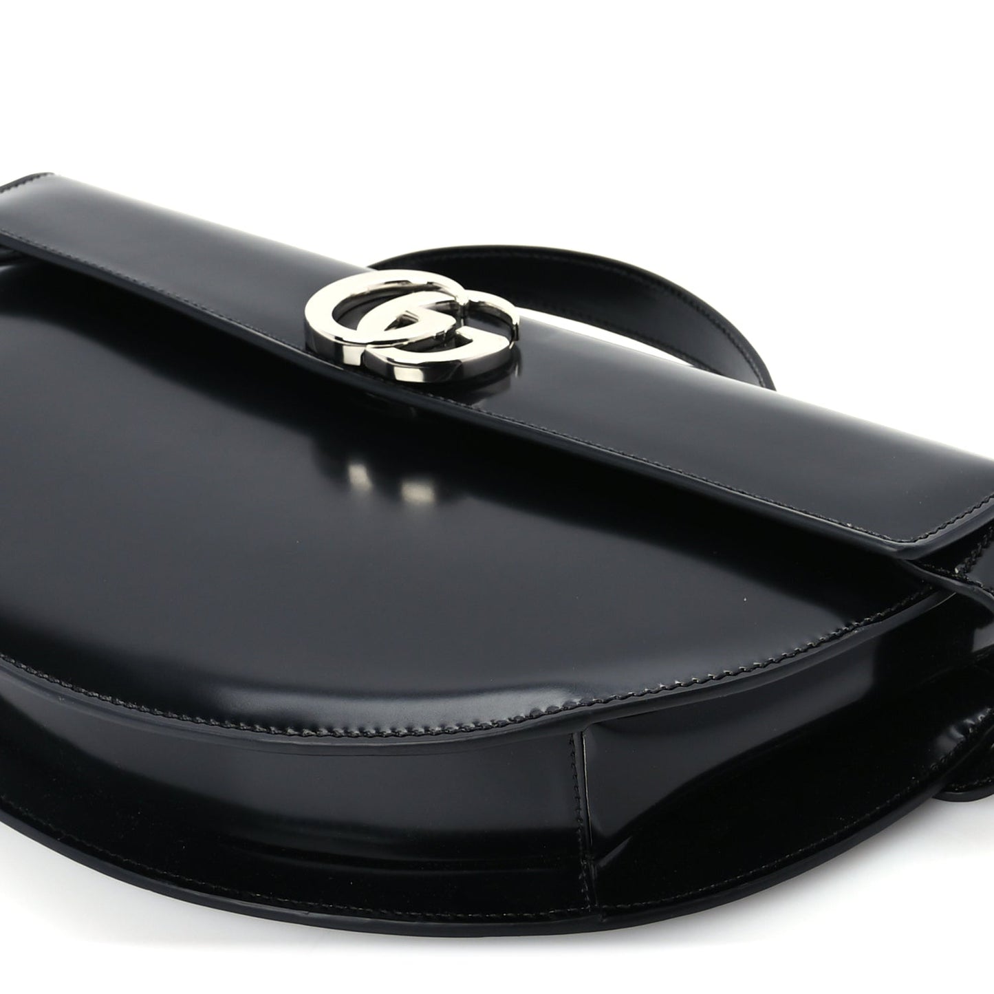 Gucci Matelasse GG Marmont Half Moon Top Handle Bag Black