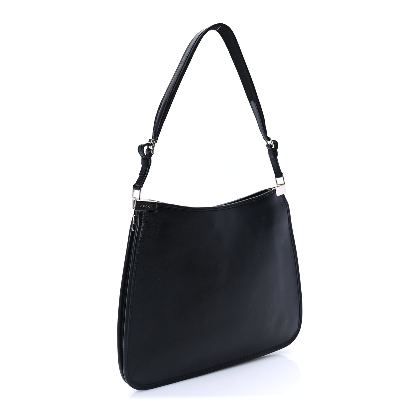Gucci Calfskin Horsebit Slim Shoulder Bag Black