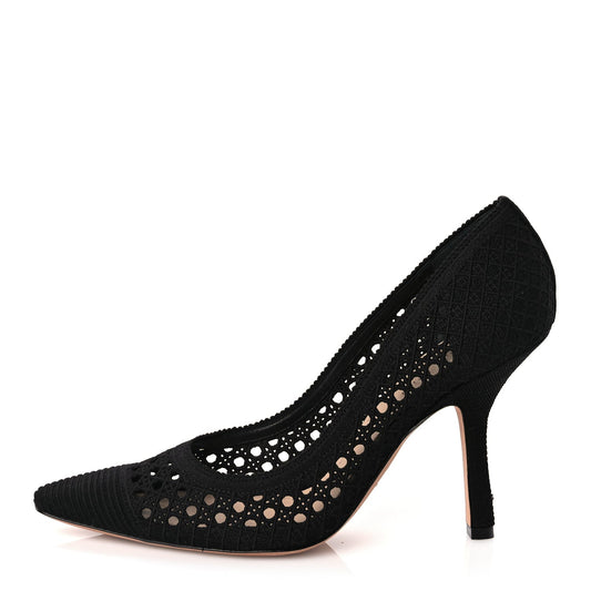 Christian Dior Mesh Cotton Cannage Dior Capture 100mm Pumps 39 Black