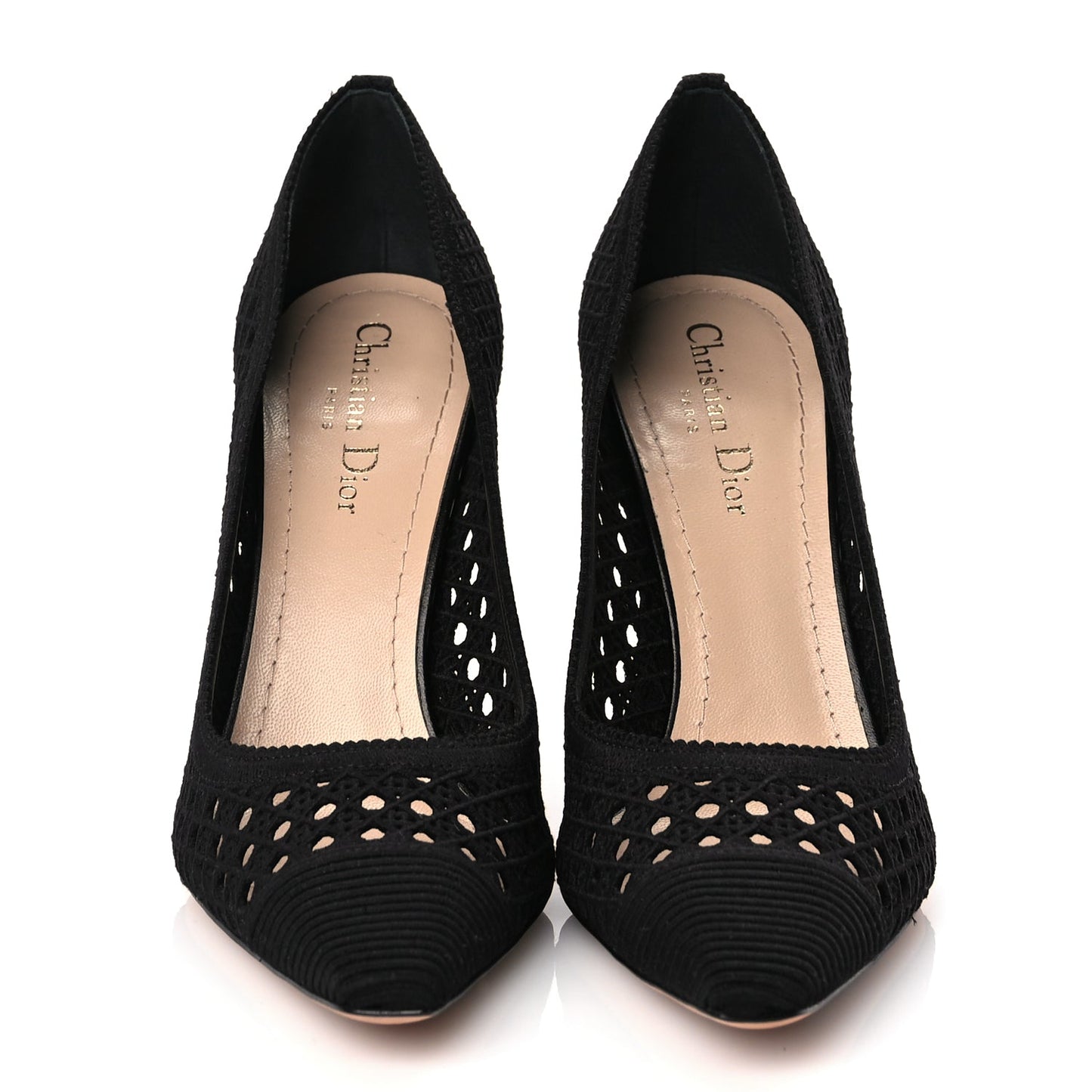 Christian Dior Mesh Cotton Cannage Dior Capture 100mm Pumps 39 Black