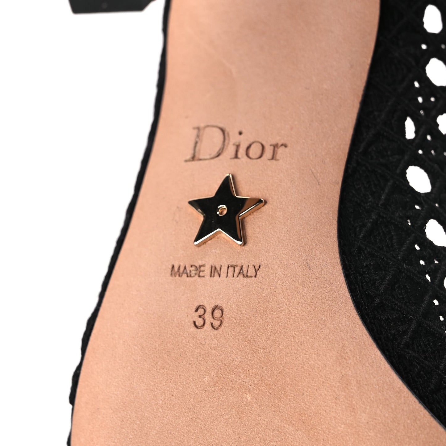 Christian Dior Mesh Cotton Cannage Dior Capture 100mm Pumps 39 Black