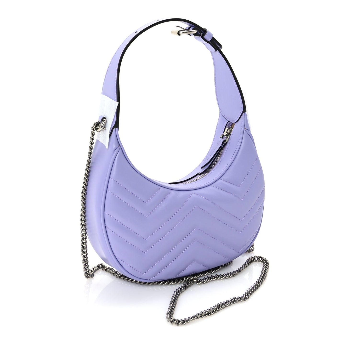 Gucci Calfskin Matelasse Mini GG Marmont Half Moon Hobo  Lapis