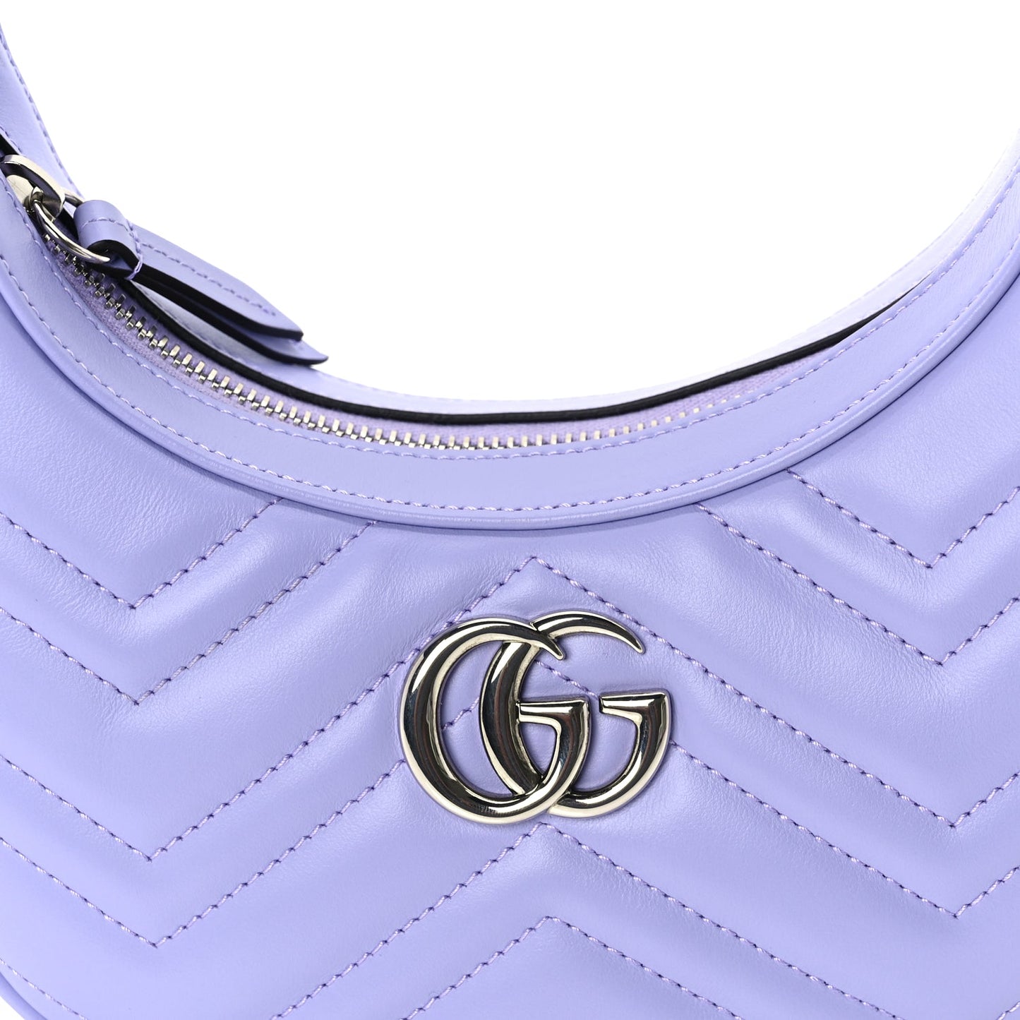 Gucci Calfskin Matelasse Mini GG Marmont Half Moon Hobo  Lapis