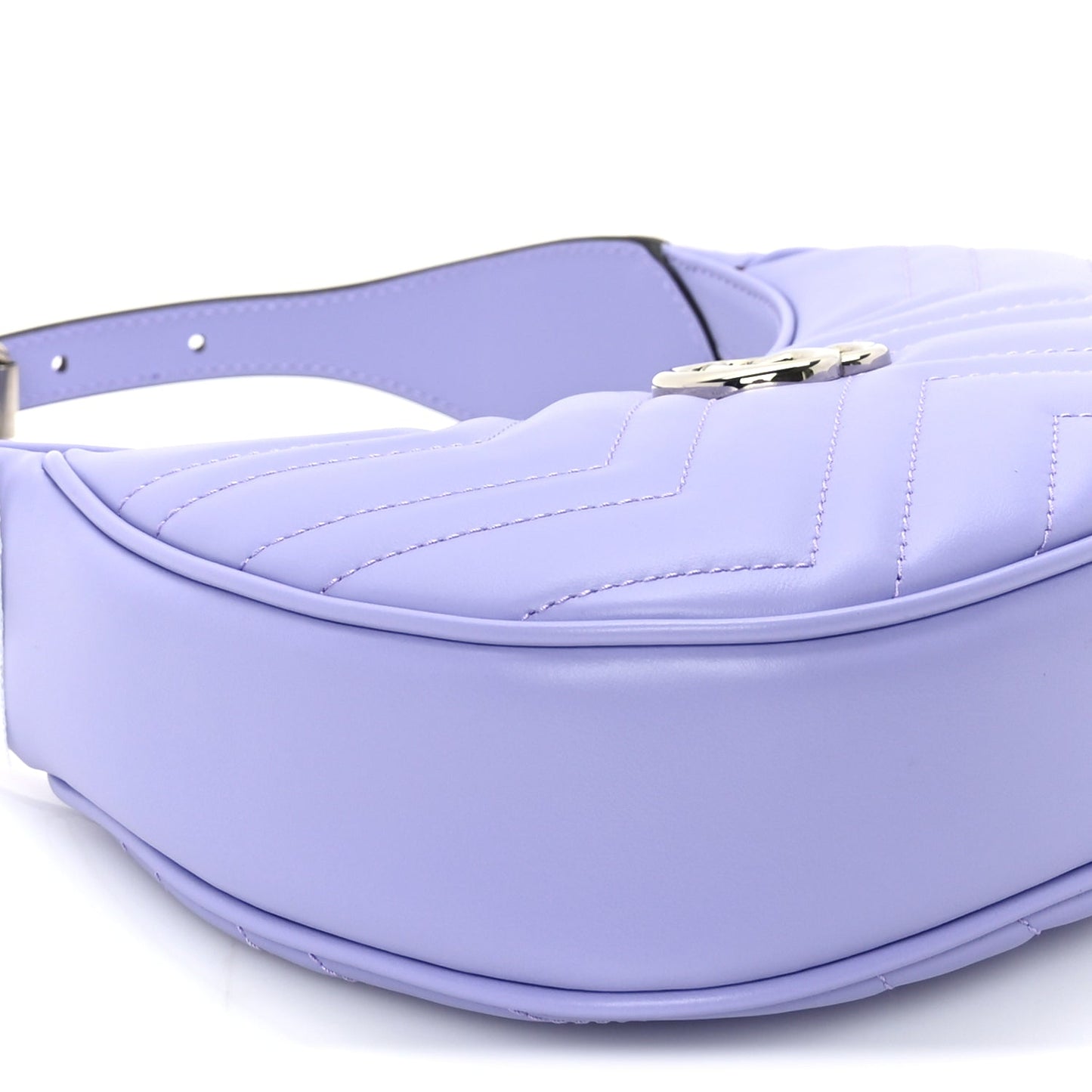 Gucci Calfskin Matelasse Mini GG Marmont Half Moon Hobo  Lapis