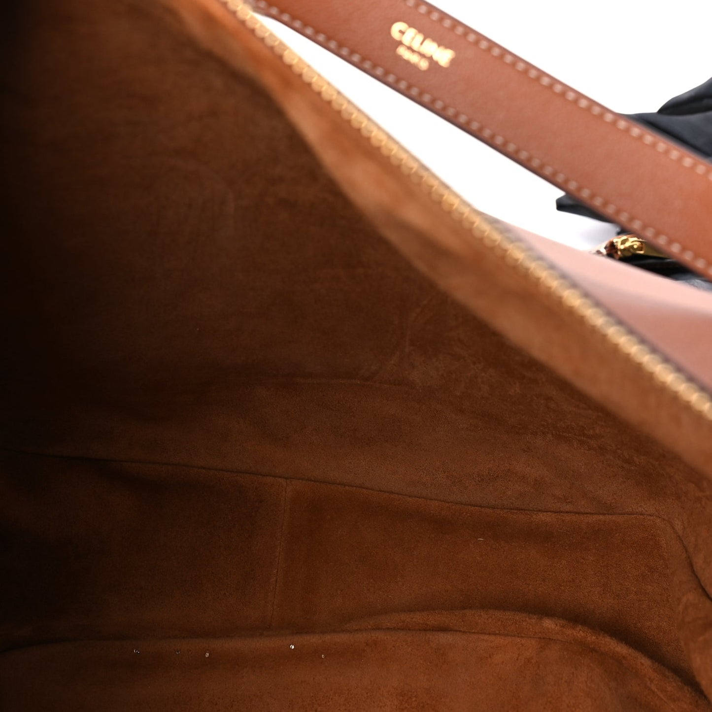 Celine Supple Calfskin Large Triomphe Heloise Shoulder Bag  Tan