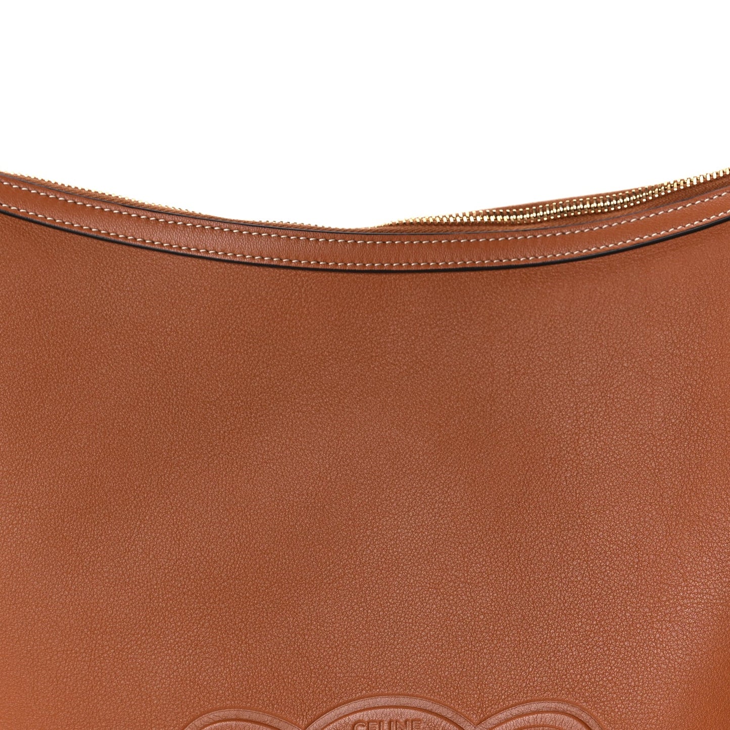 Celine Supple Calfskin Large Triomphe Heloise Shoulder Bag  Tan